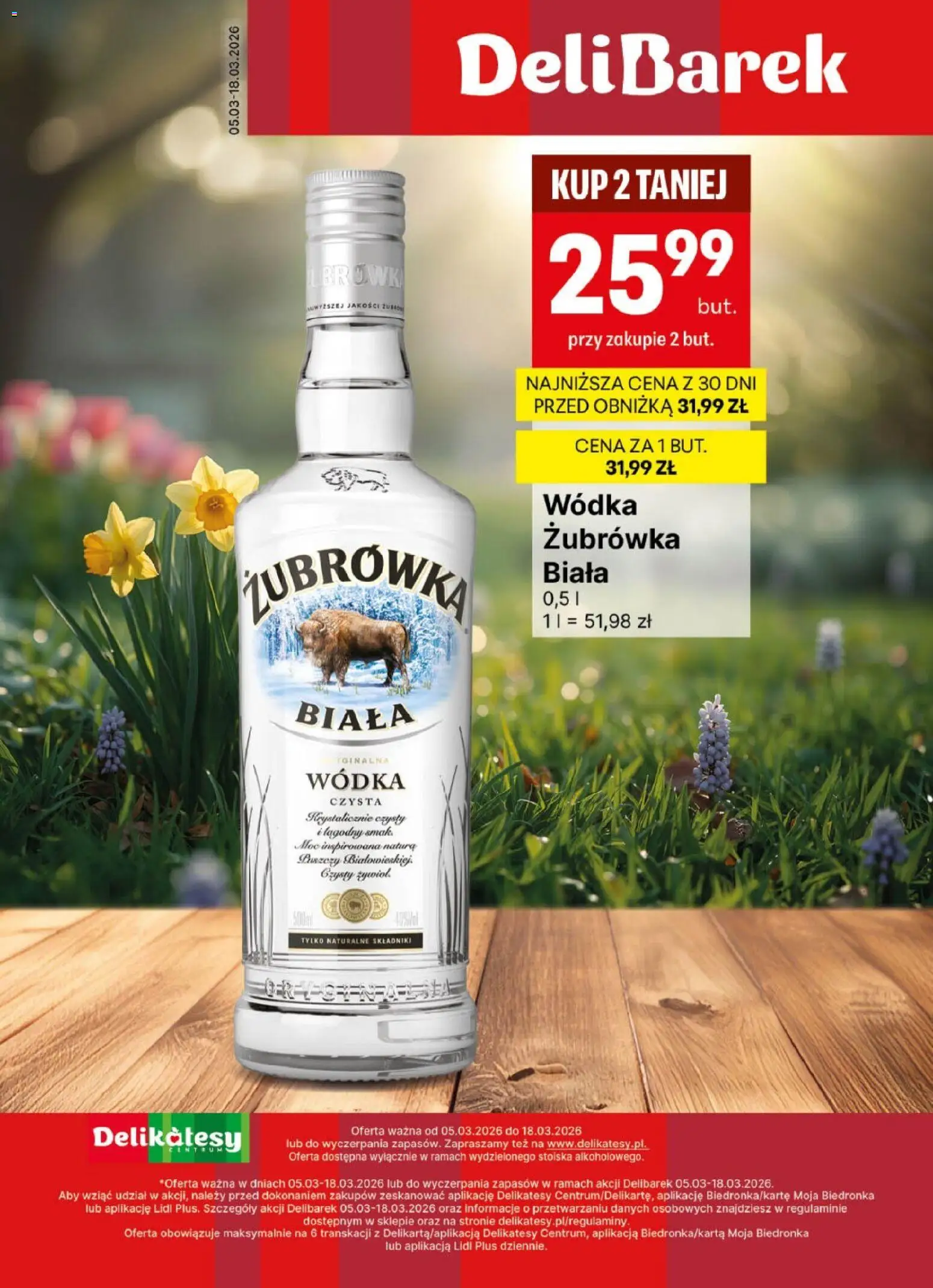 Pogląd gazetki "Delikatesy Centrum gazetka - DeliBarek" ze sklepu Delikatesy Centrum ważnej od 05.03.2026 - Delikatesy, Wódka, Żubrówka