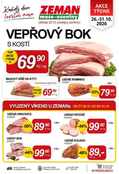 Náhled nabídky: Prodejny Zeman Prodejny Zeman leták - Praha, Dačice, Jindřichův Hradec platný od 26.10.2026