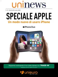 Anteprima dell'opuscolo Unieuro volantino Apple dal negozio Unieuro valido da 23/10/2026