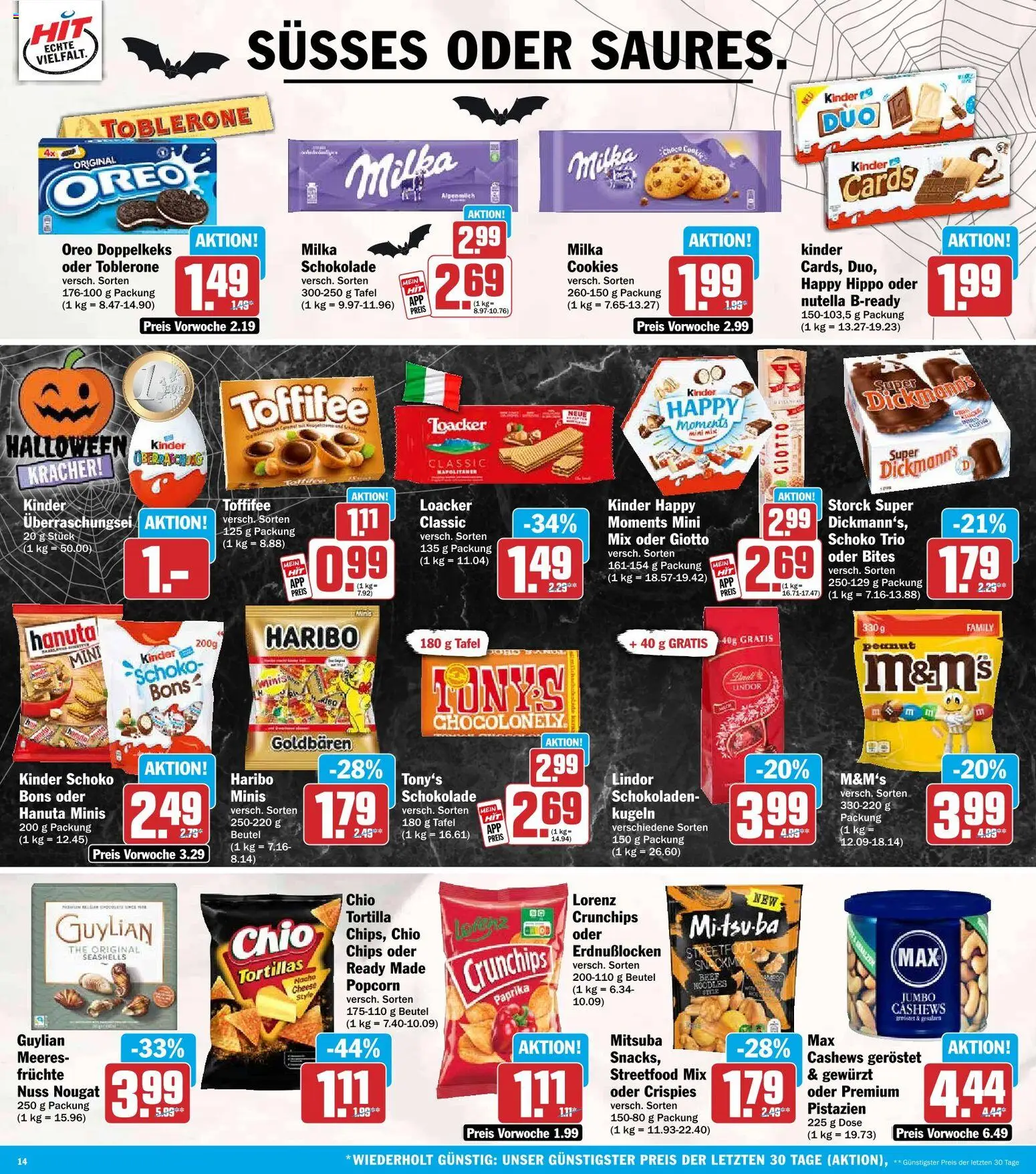 Vorschau von dem Prospekt des Geschäftes HIT, gültig ab dem 26.10.2026 - Nutella, Tortillas, Pistazien, Milka, Paprika, Toffifee, Popcorn, M&M's