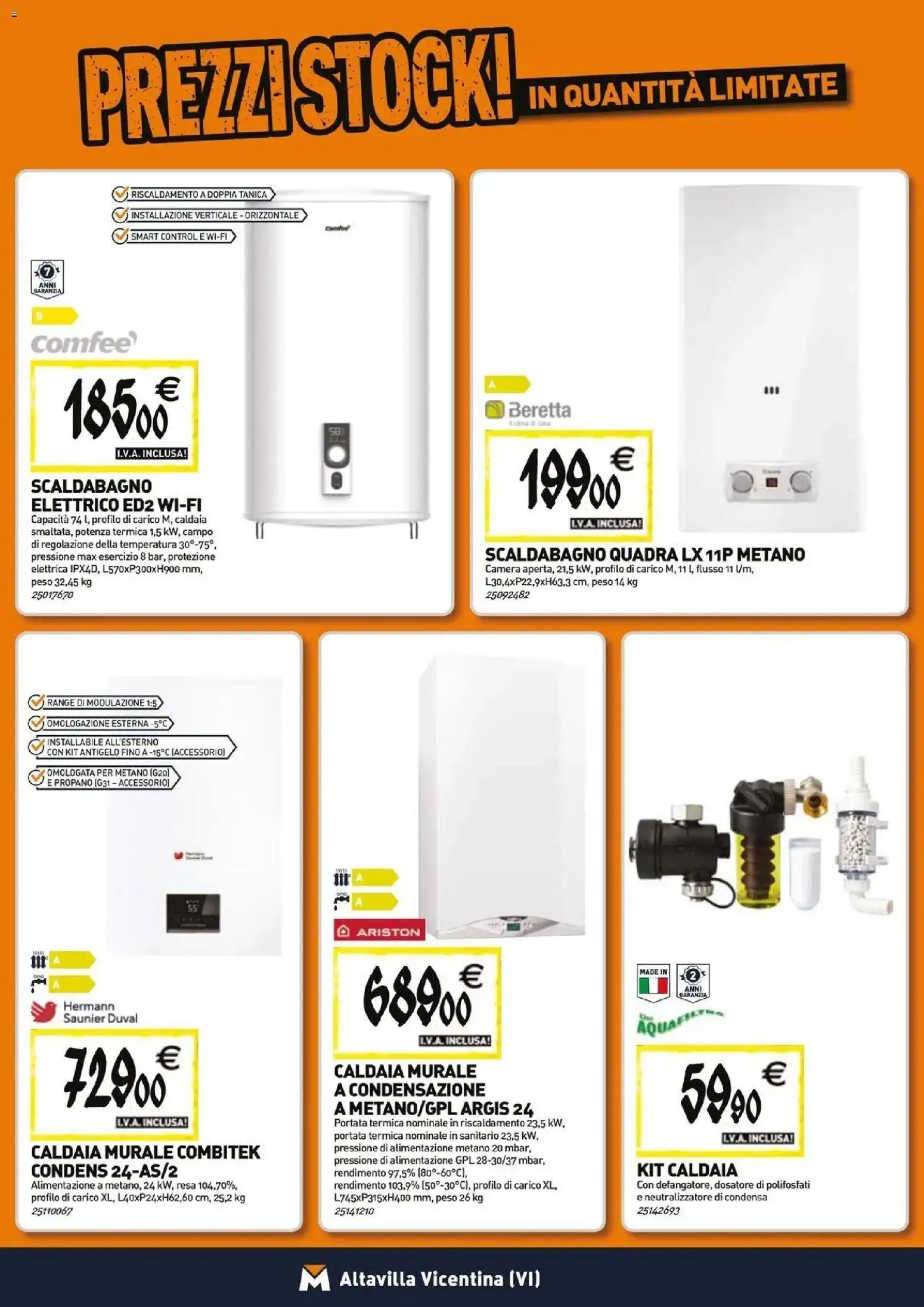 Anteprima dell'opuscolo TECNOMAT catalogo Altavilla Vicentina dal negozio TECNOMAT valido da 29/10/2026 - Caldaia, Scaldabagno, Tanica