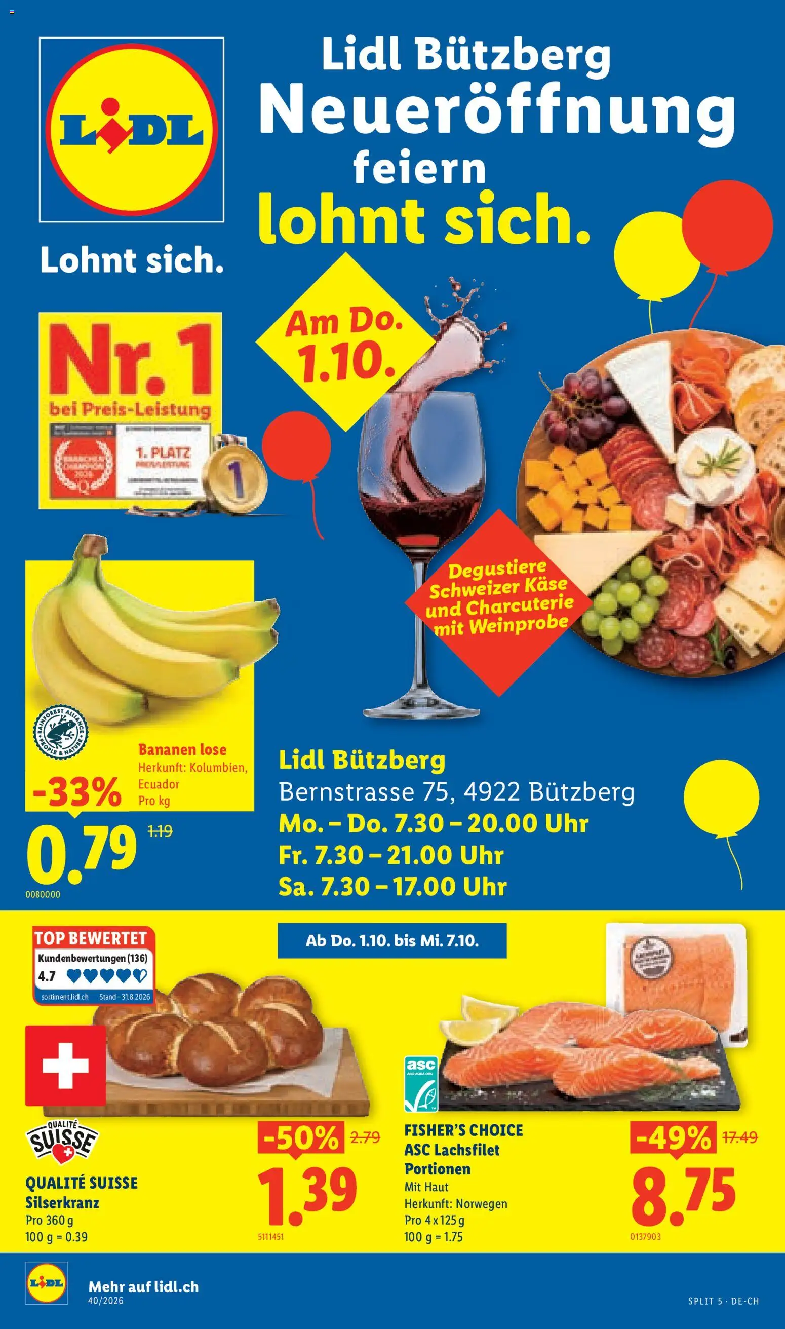 Vorschau des Merkblatts Lidl aktionen Bützberg Neueröffnung vom Shop Lidl gültig von 01.10.2026 bis 07.10.2026
