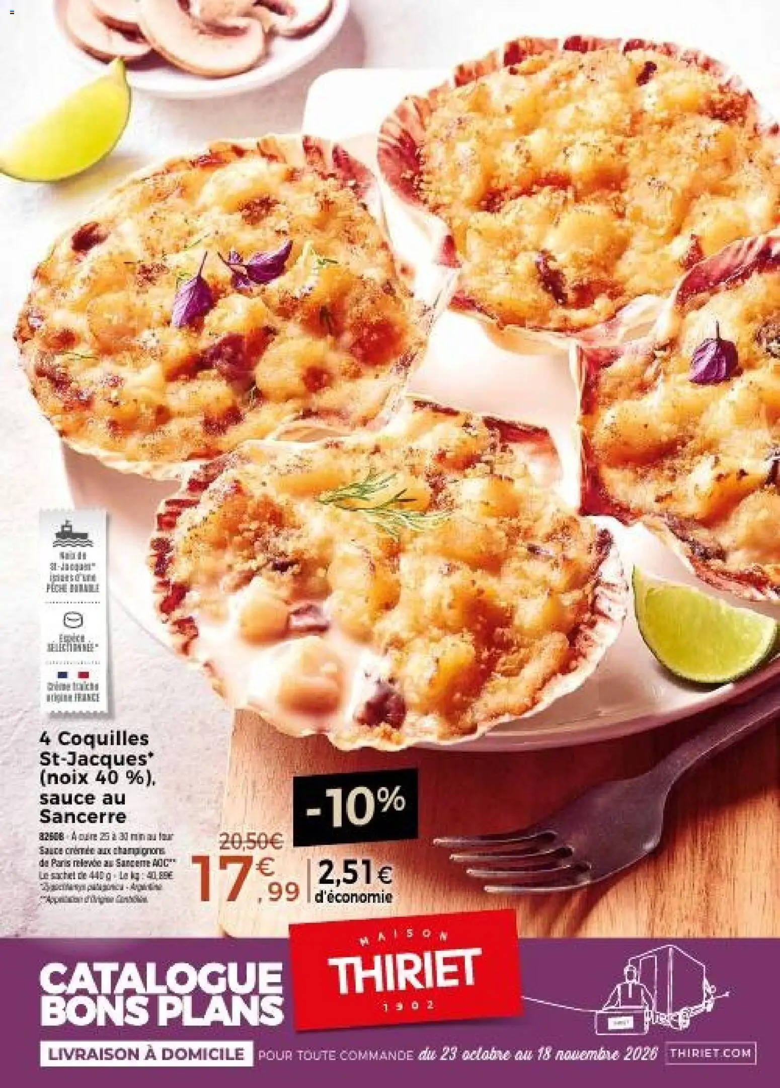 Prévisualisation de Thiriet catalogue livraison à domicile du magasin Thiriet formulaire valide 23/10/2026 - Four, Noix, Champignons