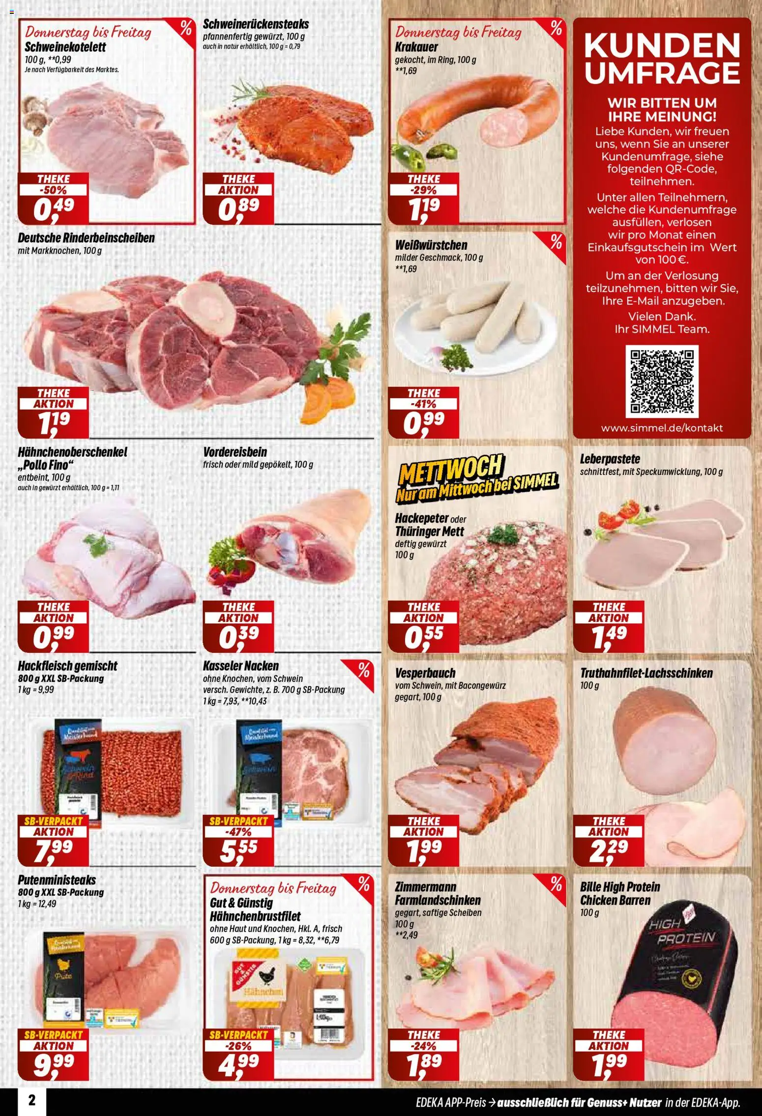 Vorschau von dem Prospekt des Geschäftes Simmel, gültig ab dem 26.10.2026 - Hackfleisch, Theke, Kasseler nacken