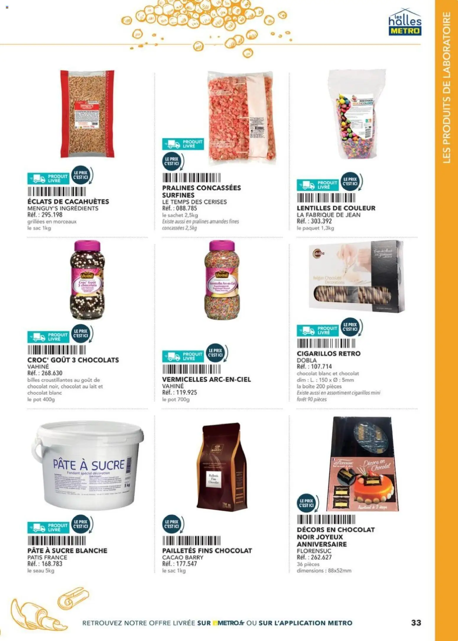 Prévisualisation de Boulangers Pâtissiers du magasin METRO formulaire valide 30/04/2026 - Anniversaire, Lentilles, Décoration, Lait, Sucre, Ingrédients, Chocolat au lait, Vermicelles