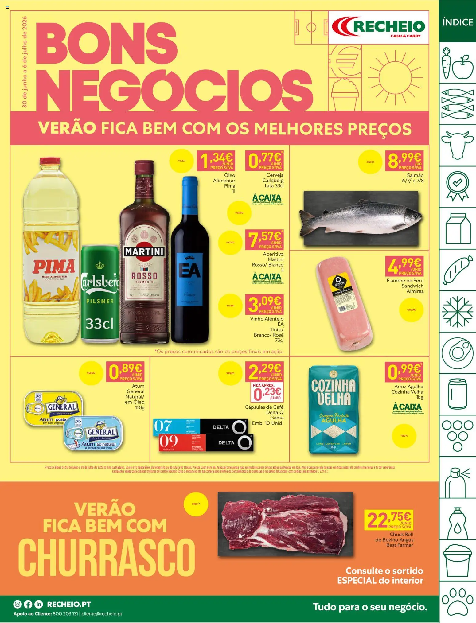 Pré-visualização do folheto da loja Recheio válida a partir de 30/06/2026 - Café, Vinho, Cerveja, Arroz, Atum, Fiambre, Óleo, Cápsulas