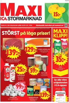 Förhandsgranska reklamblad ICA Maxi erbjudanden från butik ICA Maxi gäller från 26/10/2026