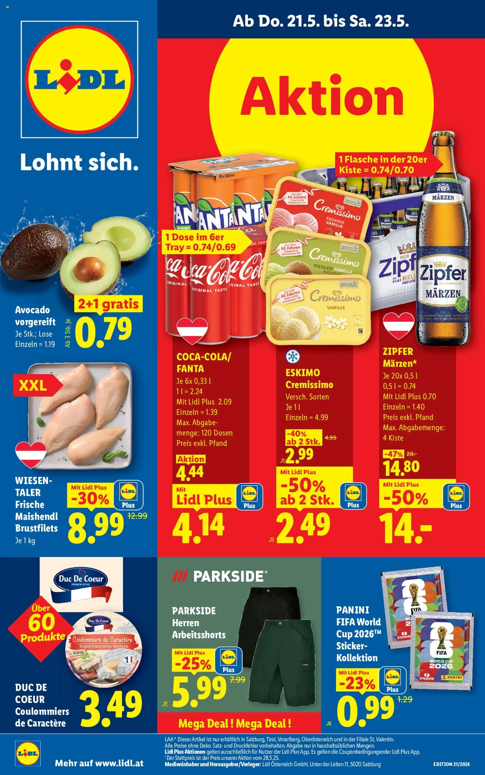 Vorschau der Angebote: Lidl Lidl Flugblatt - Altenmarkt im Pongau, St. Johann im Pongau, Zell am See gültig ab 21.05.2026