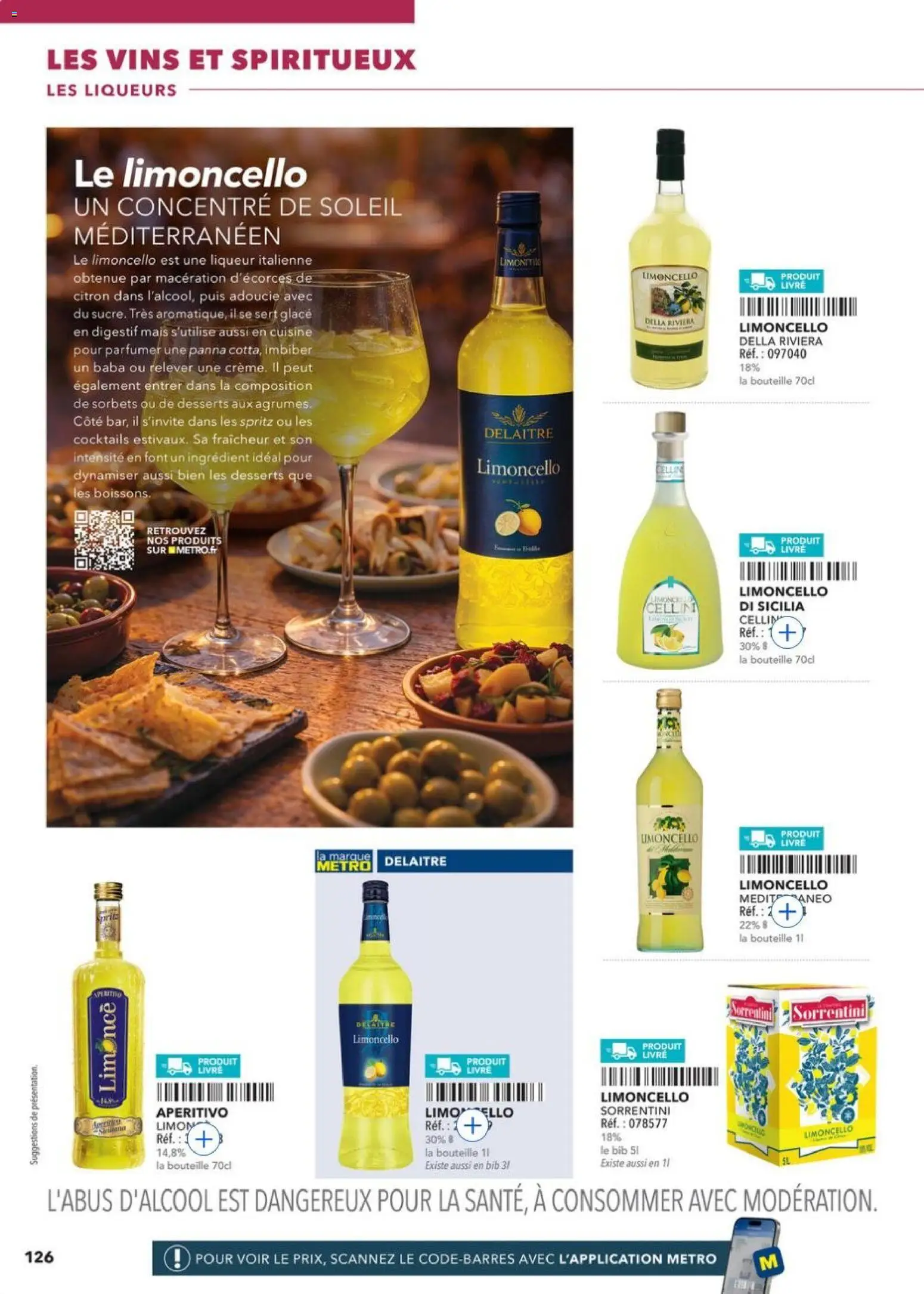 Prévisualisation de METRO - Guide Italie du magasin METRO formulaire valide 28/05/2026 - Glace, Cocktails, Livre, Mais, Limoncello, Bouteille, Liqueur, Digestif