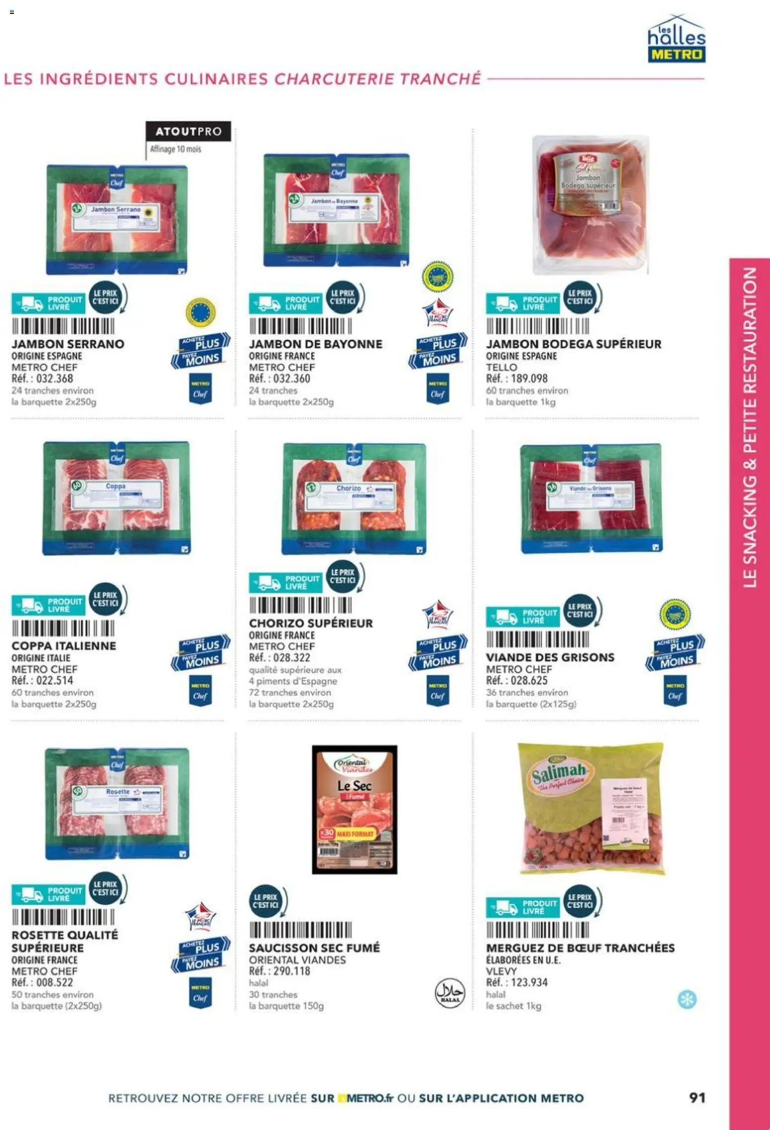 Prévisualisation de Boulangers Pâtissiers du magasin METRO formulaire valide 30/04/2026 - Livre, Charcuterie, Saucisson, Jambon, Chorizo, Viande, Rosette, Ingrédients