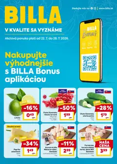 Náhľad Billa letáku platného od 22.07.2026