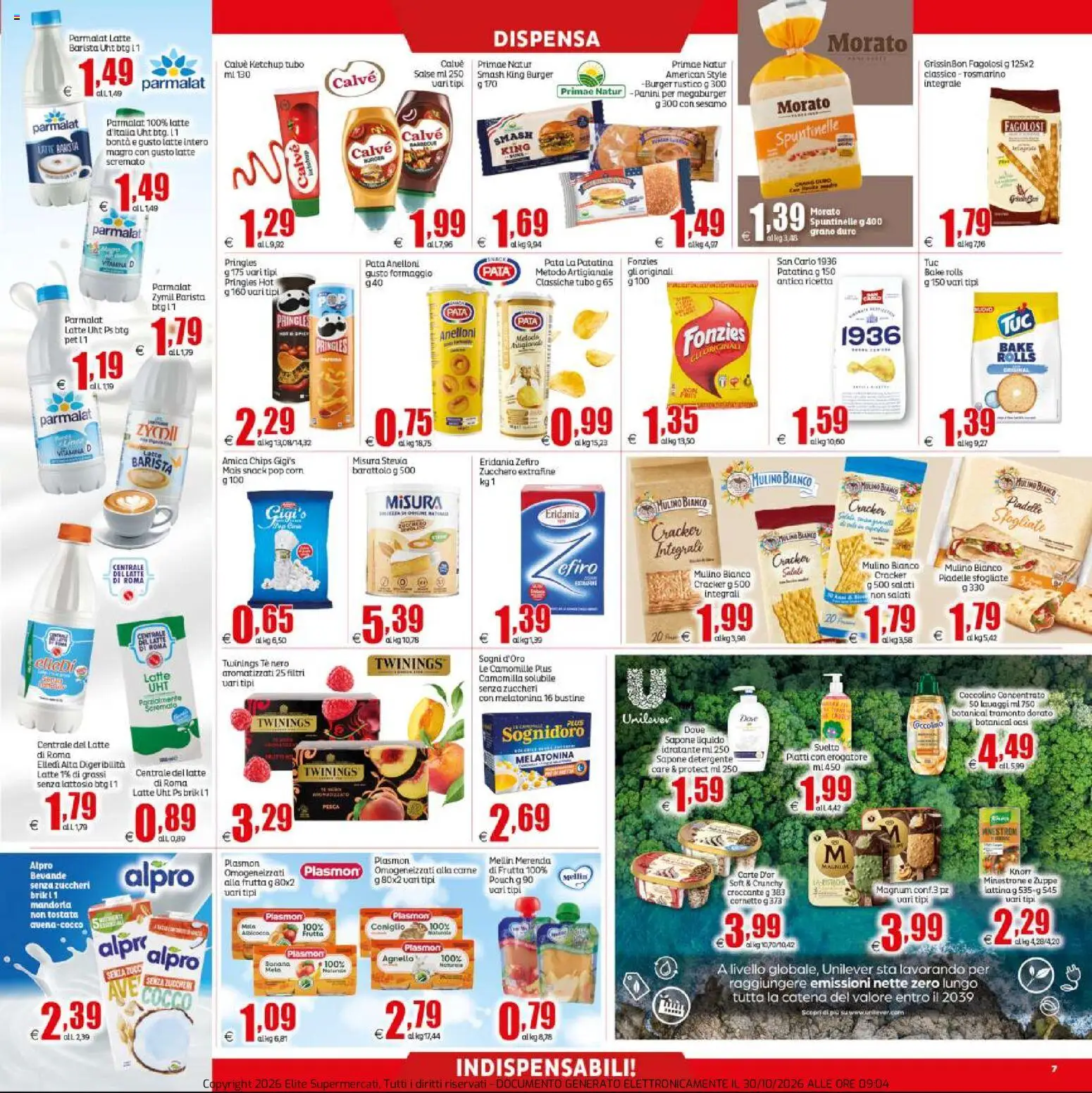 Anteprima dell'opuscolo Elite Supermercati volantino dal negozio Elite Supermercati valido da 30/10/2026 - Frutta, Cornetto, Agnello, Mais, Ketchup, Detergente, Tubo, Senza lattosio