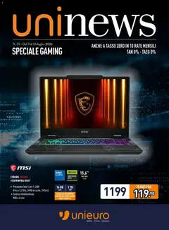 Anteprima dell'opuscolo Unieuro volantino Gaming dal negozio Unieuro valido da 03/07/2026