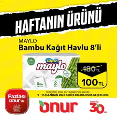 Onur Market Onur Market - Haftanın Ürünü 09.06.2026 - Broşürünün önizlemesi