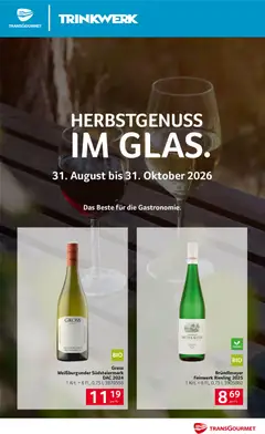 Vorschau der Angebote: Transgourmet Transgourmet Trinkwerk Herbst gültig ab 30.08.2026
