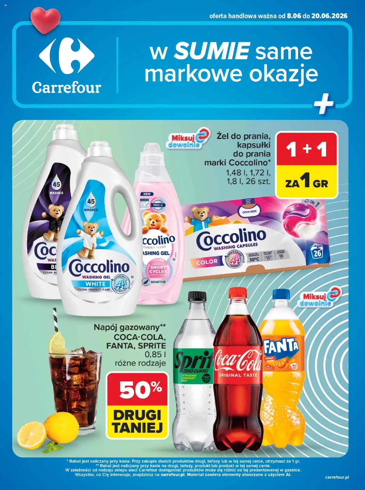 Pogląd gazetki "Carrefour gazetka - W sumie same markowe okazje" ze sklepu Carrefour ważnej od 08.06.2026
