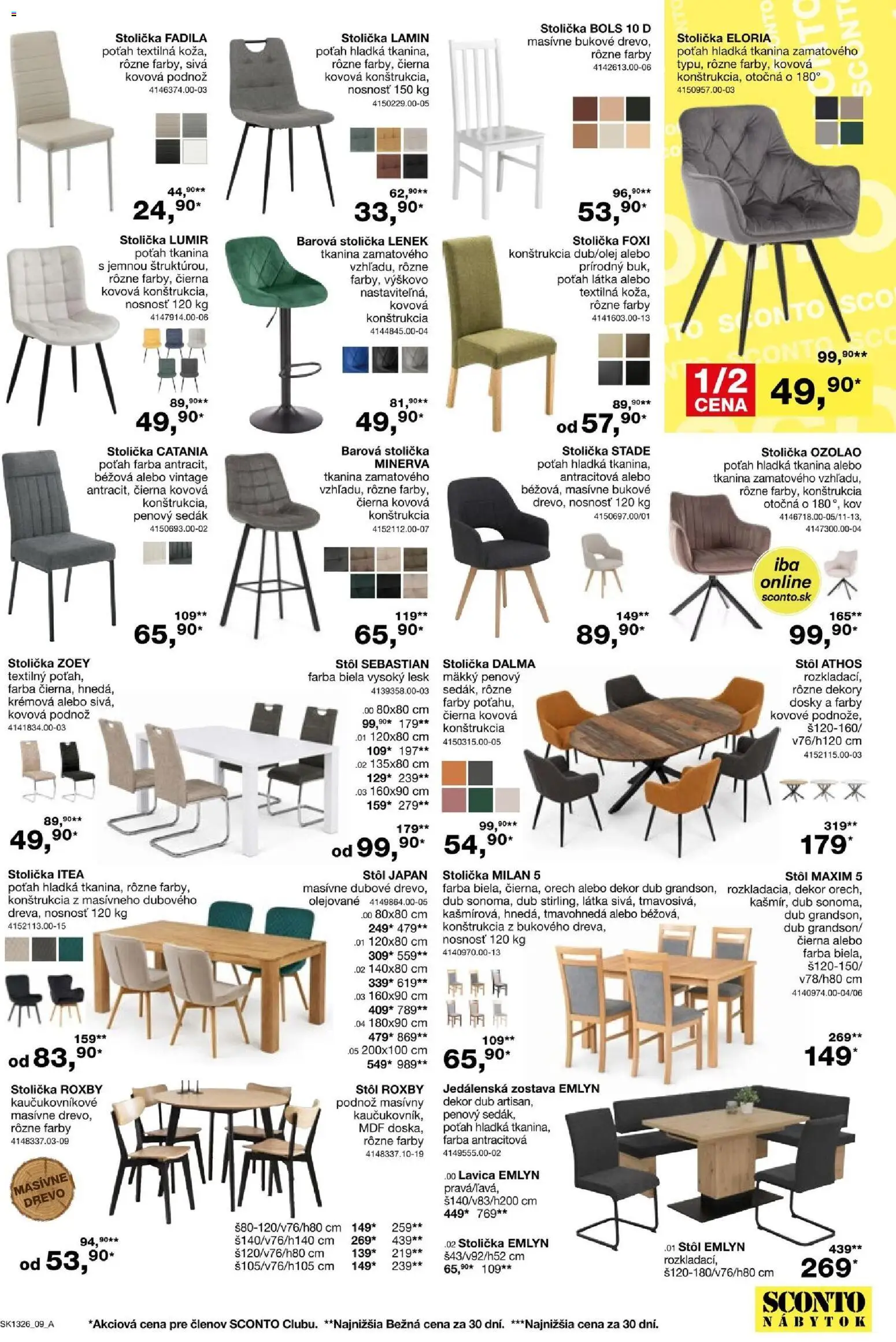 Náhľad Sconto nábytok letáku platného od 14.10.2026 - Nábytok, Stolička, Stôl, Barová stolička, Lavica, Jedálenská zostava