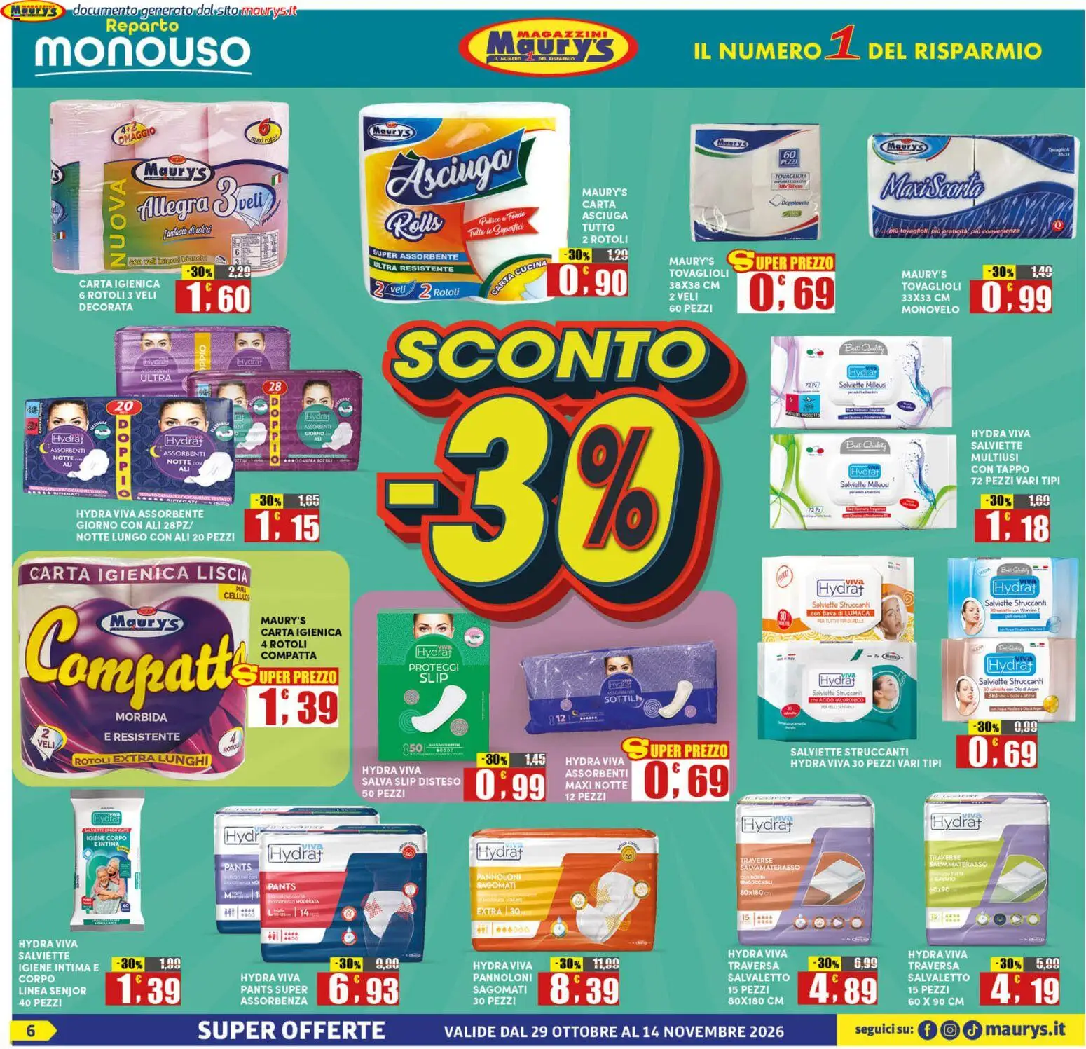 Anteprima dell'opuscolo Maury's volantino dal negozio Maury's valido da 29/10/2026