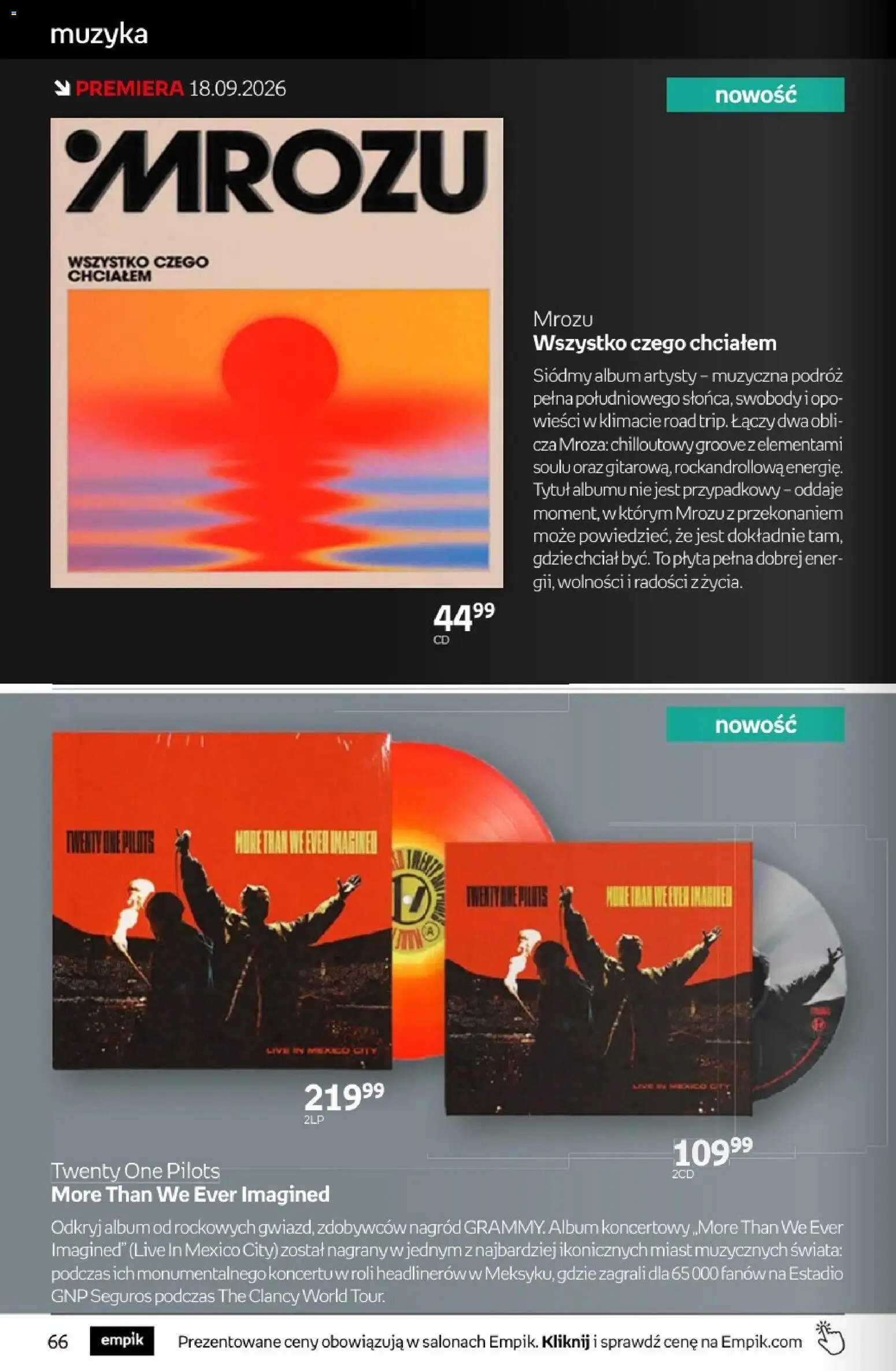Pogląd gazetki "Empik promocje - Tom kultury Muzyka" ze sklepu Empik ważnej od 09.09.2026