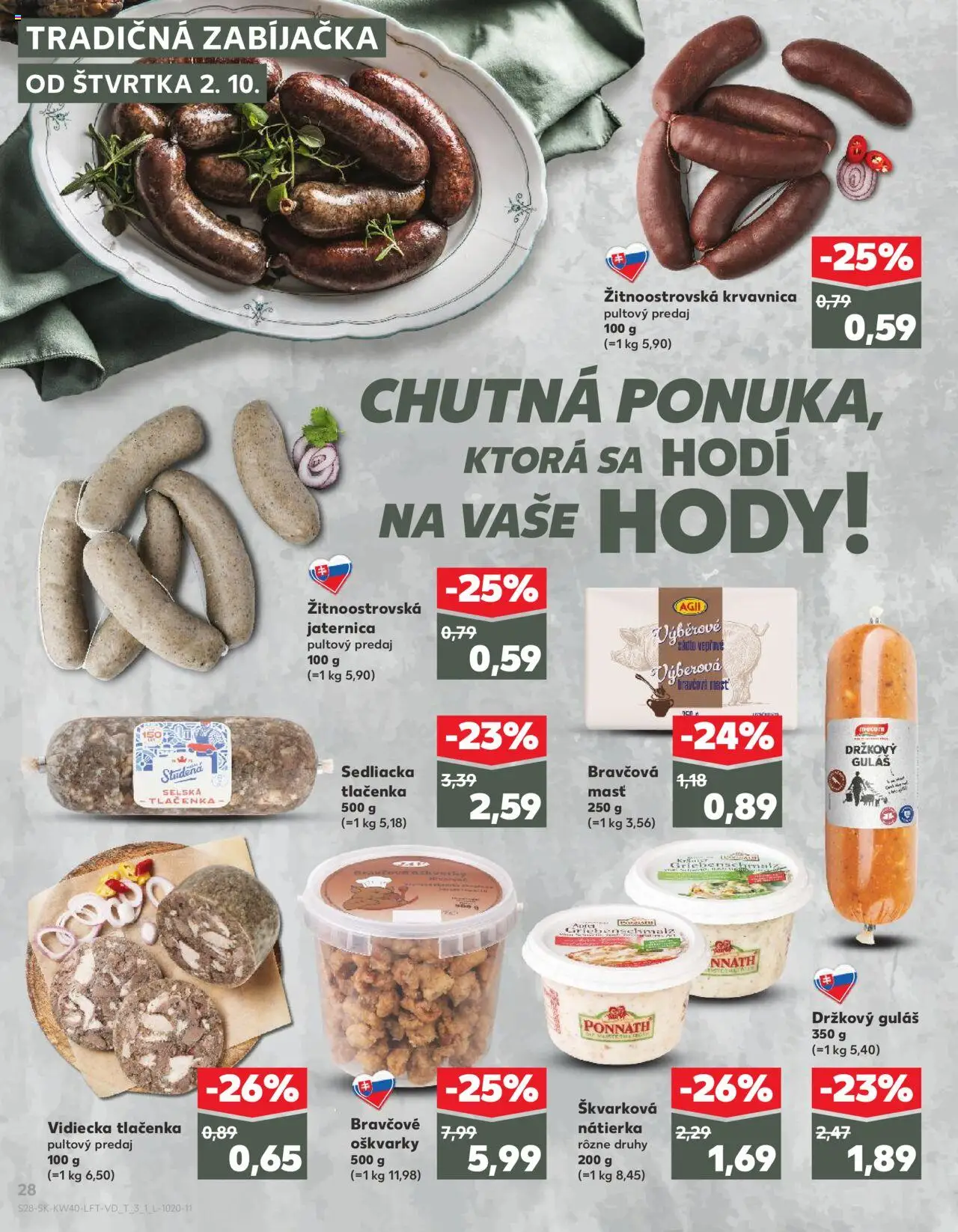Náhľad Kaufland letáku platného od 02.10.2025 - Nátierka, Tlačenka