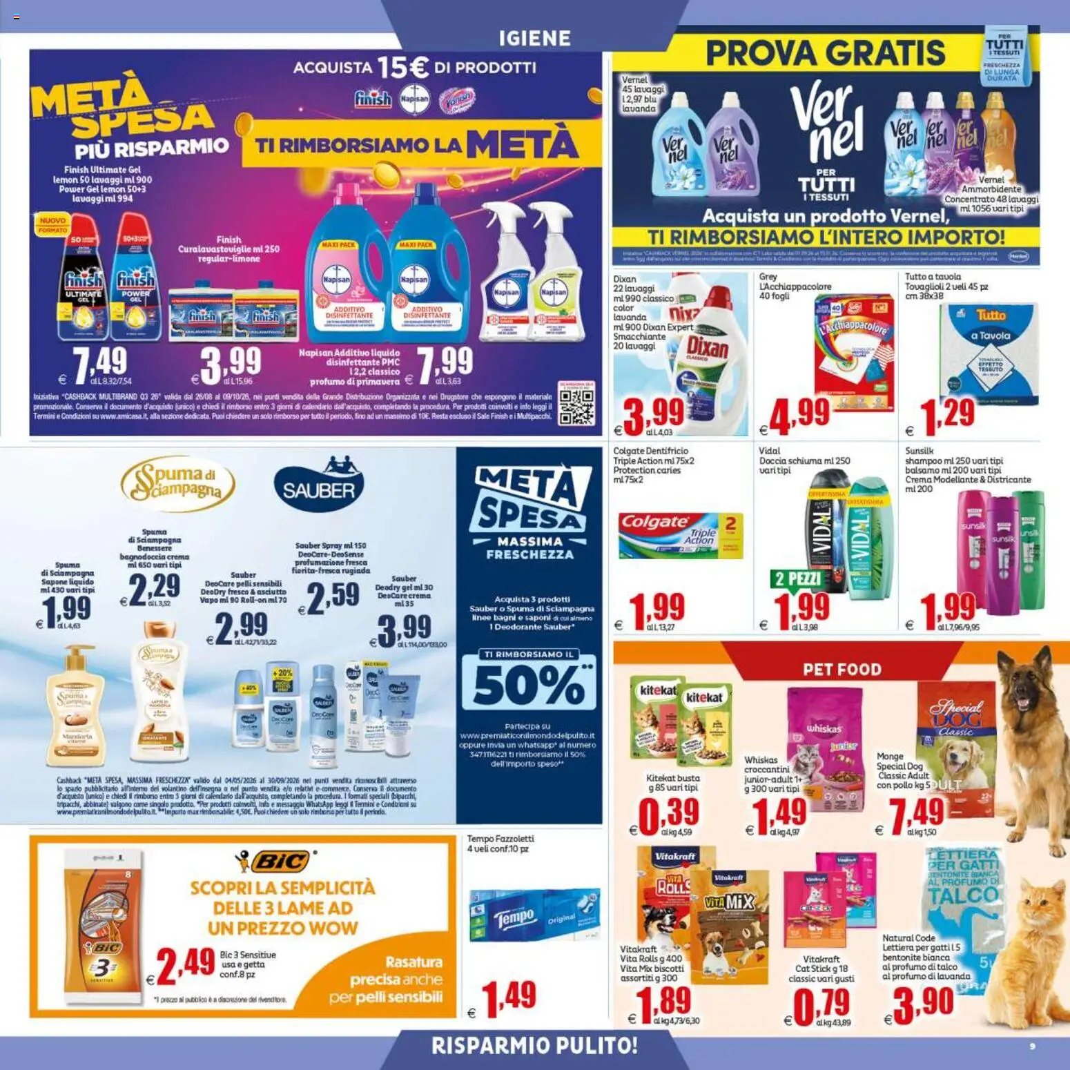Anteprima dell'opuscolo Elite Supermercati volantino dal negozio Elite Supermercati valido da 04/09/2026 - Crema, Pollo, Lavanda, Doccia, Lettiera per gatti, Talco, Dentifricio, Balsamo