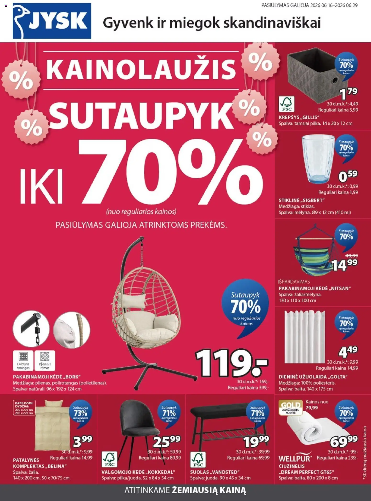 JYSK parduotuvės leidinio JYSK leidinys galiojančio nuo 2026.06.16 peržiūra