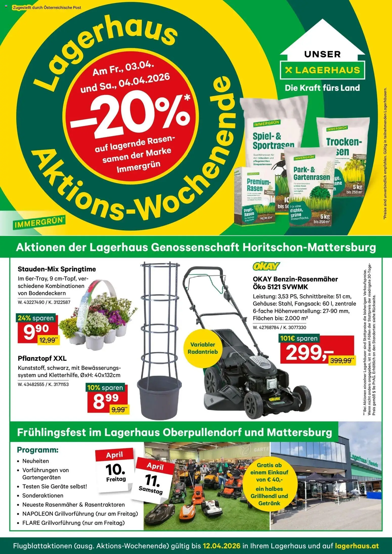 Vorschau der Angebote: Lagerhaus Lagerhaus Wochen Angebote gültig ab 30.03.2026 - Rasenmäher, Spiel