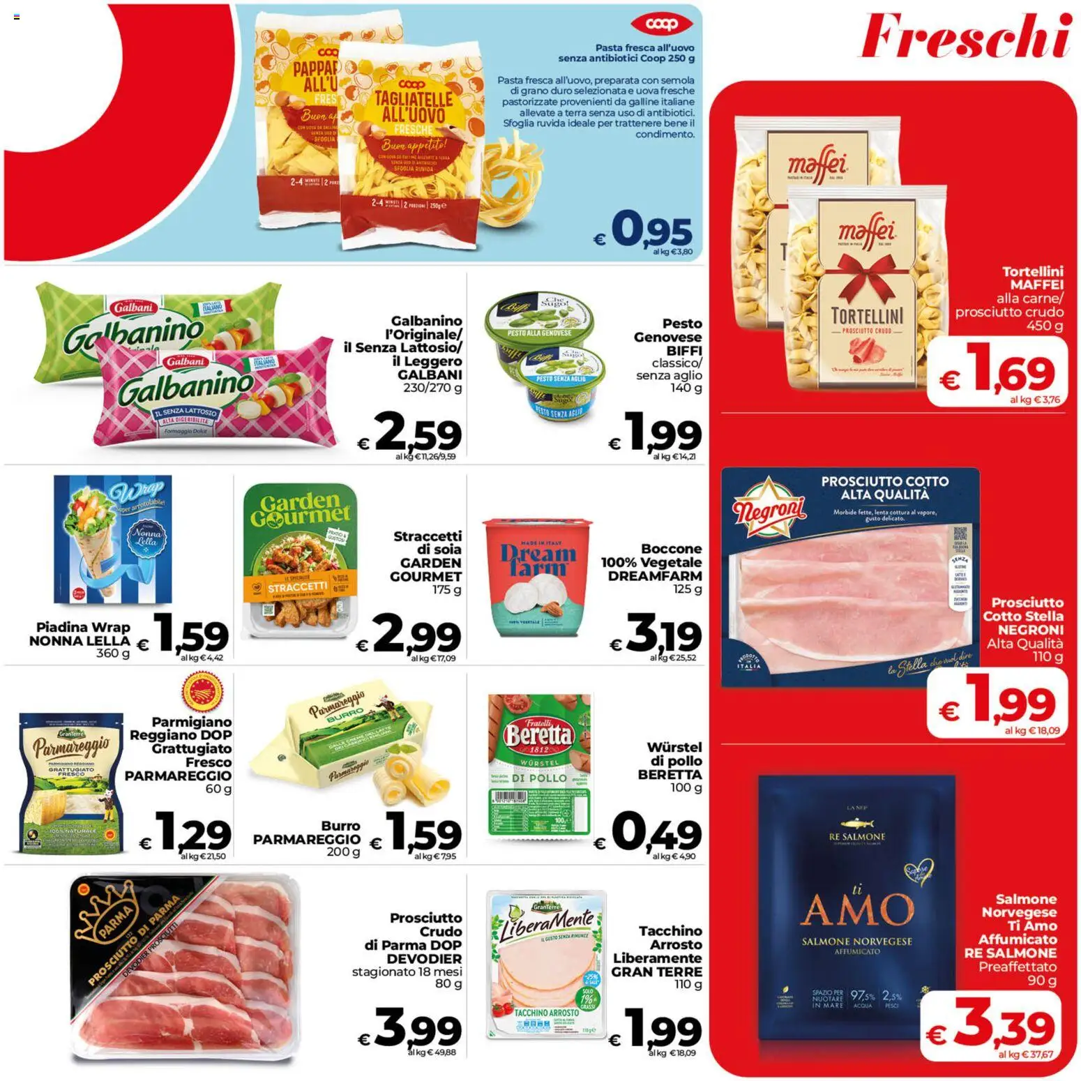 Anteprima dell'opuscolo COOP volantino Ragusa dal negozio COOP valido da 23/10/2026 - Pollo, Tagliatelle, Formaggio, Wurstel, Salmone, Pesto, Prosciutto Cotto, Uova