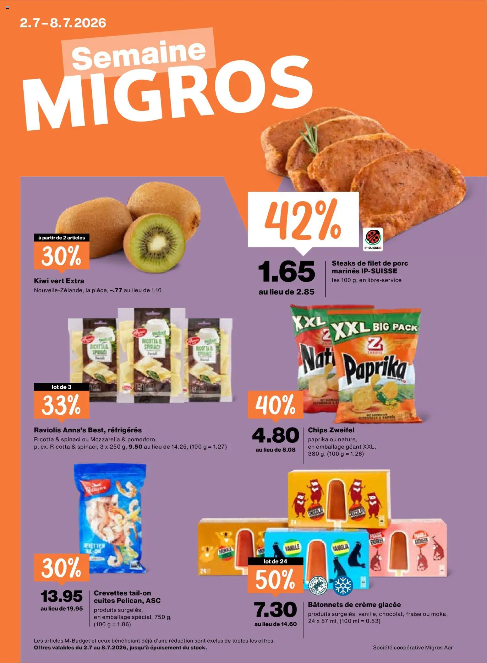 Vorschau des Merkblatts Migros aktionen FR vom Shop Migros gültig von 02.07.2026 bis 08.07.2026