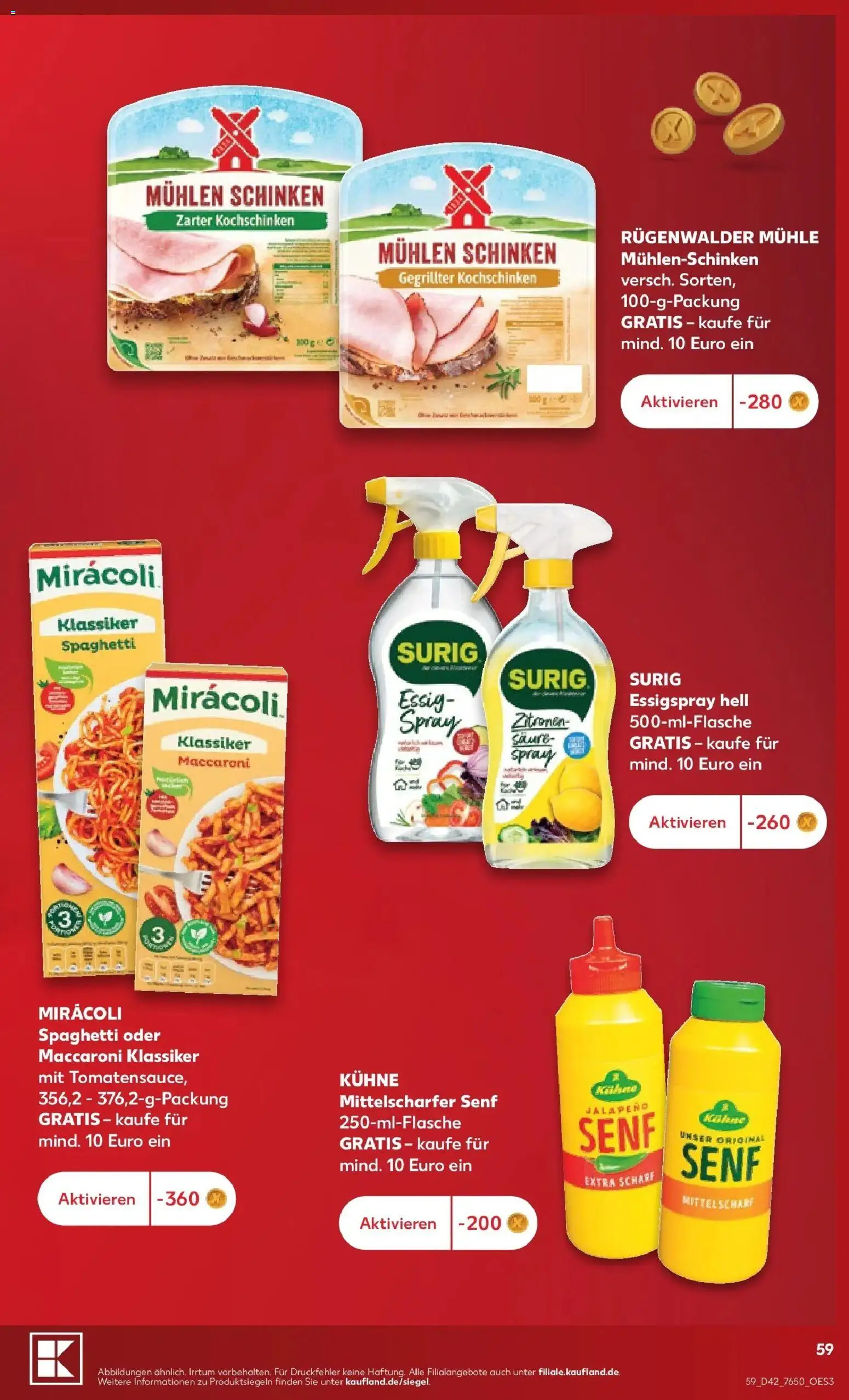 Vorschau von dem Prospekt des Geschäftes Kaufland, gültig ab dem 12.10.2026 - Spaghetti, Zitronen, Mühle, Essig, Schinken