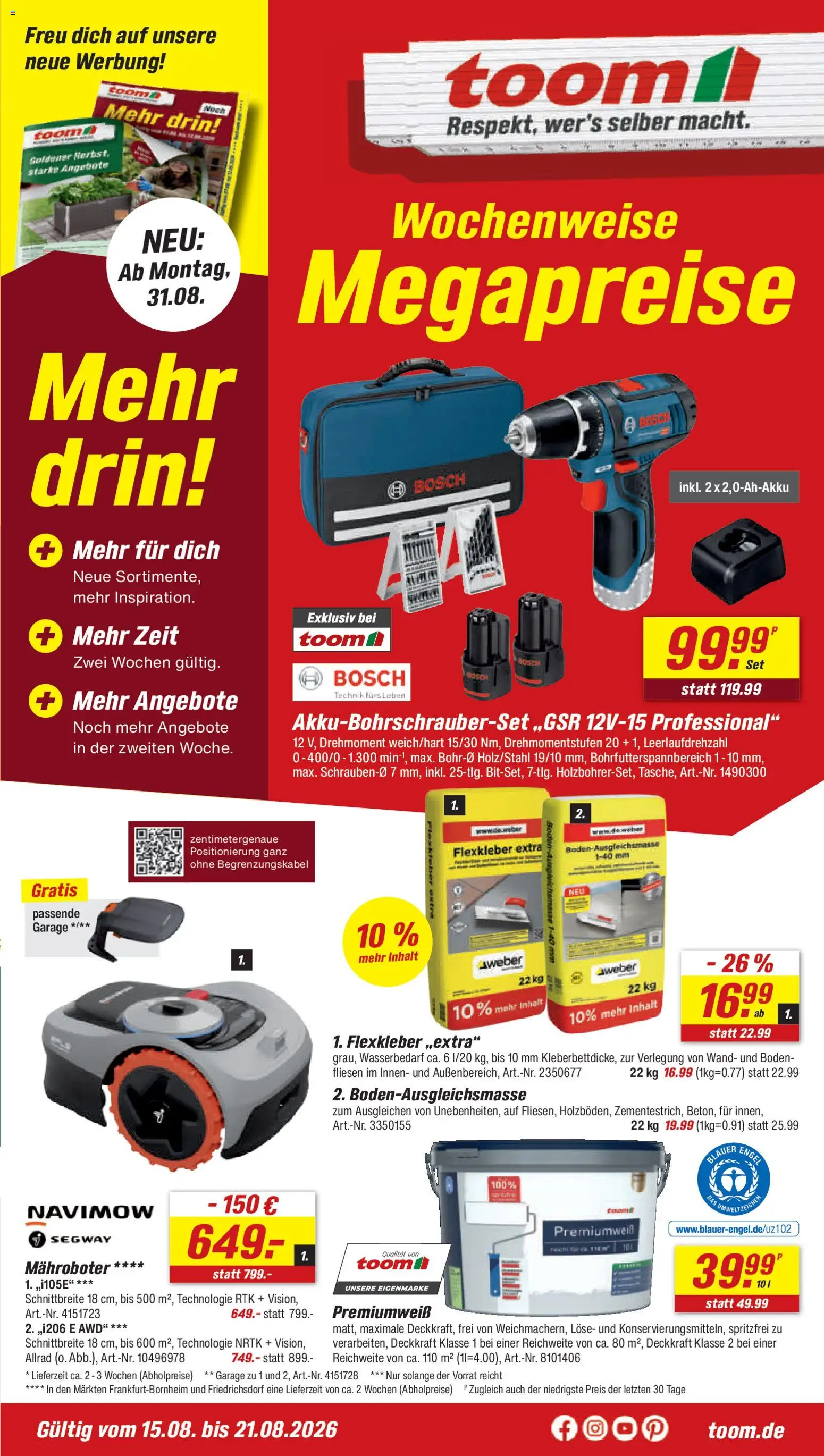 Vorschau von dem Prospekt des Geschäftes Toom Baumarkt, gültig ab dem 15.08.2026