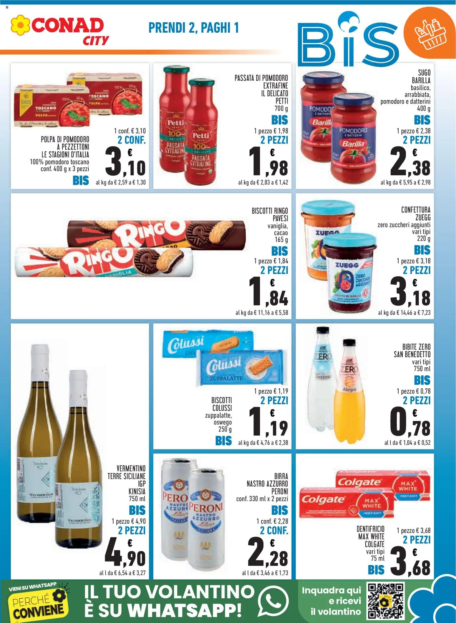 Anteprima dell'opuscolo Conad volantino City Lazio dal negozio Conad valido da 04/11/2026 - Biscotti, Birra, Barilla, Sugo, Cacao, Passata di pomodoro, Dentifricio, Bibite
