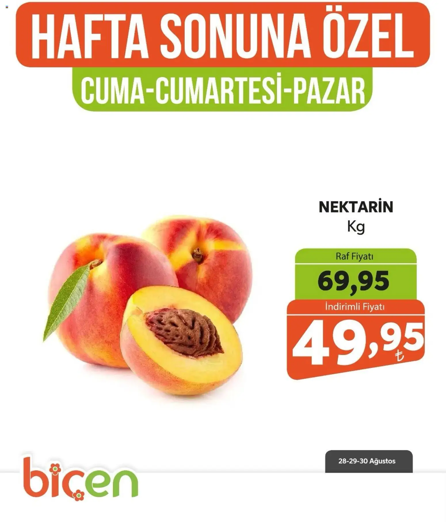 Biçen Market Biçen Market - Hafta Sonuna Özel - Meyve İndirimi 28.08.2026 - Broşürünün önizlemesi