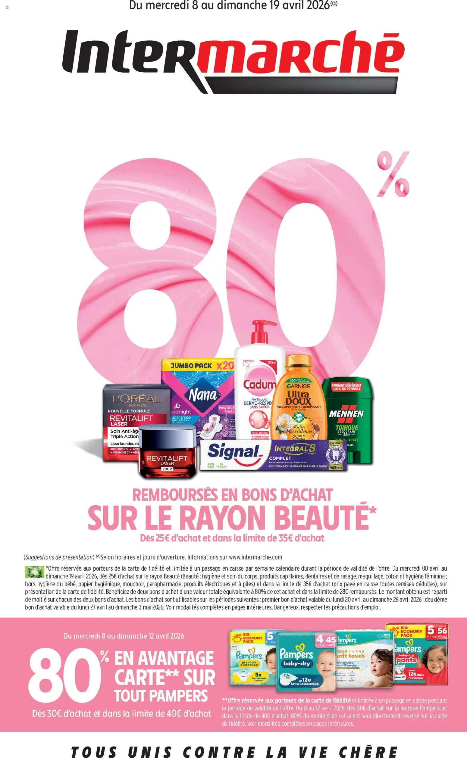 Prévisualisation de Intermarché catalogue de la semaine 15 du magasin Intermarché formulaire valide 08/04/2026 - Camelia, Gel douche, Douche, Pampers, Coton, Shampooing, Déodorant, Tonique