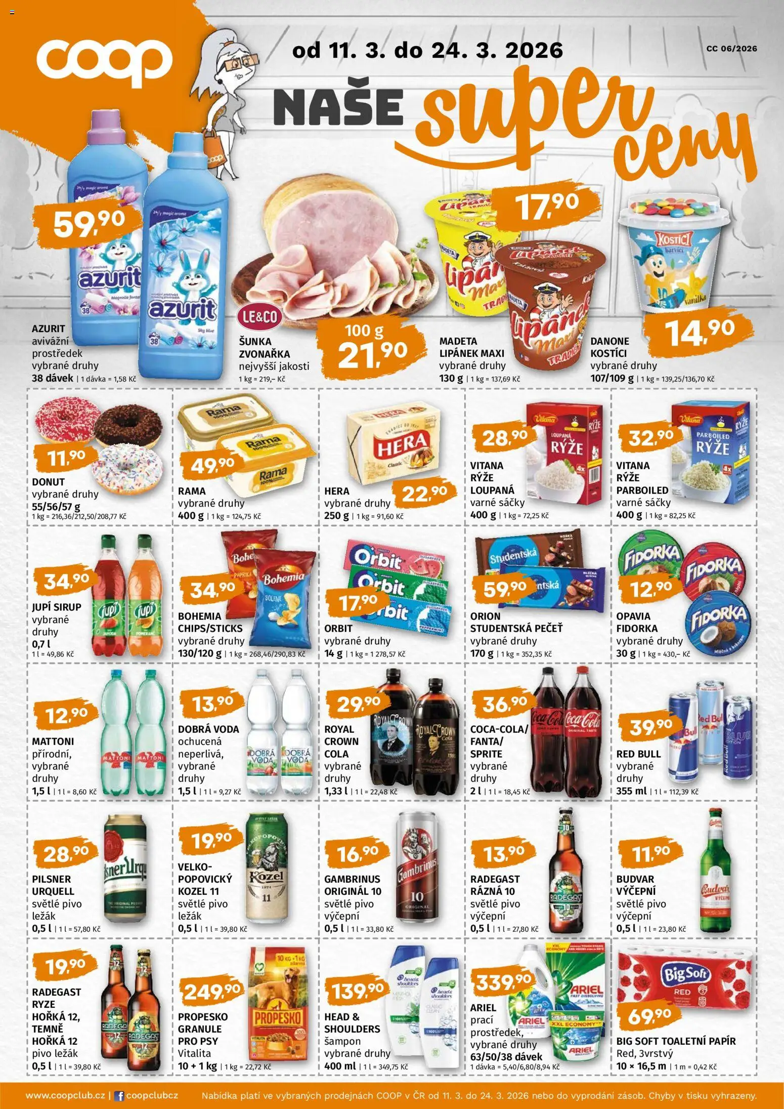 Náhled nabídky: Coop Coop leták - Super cena platný od 11.03.2026 - Radegast, Vanilka, Lipánek, Kozel 11, Granule, Rama, Propesko, Rýži