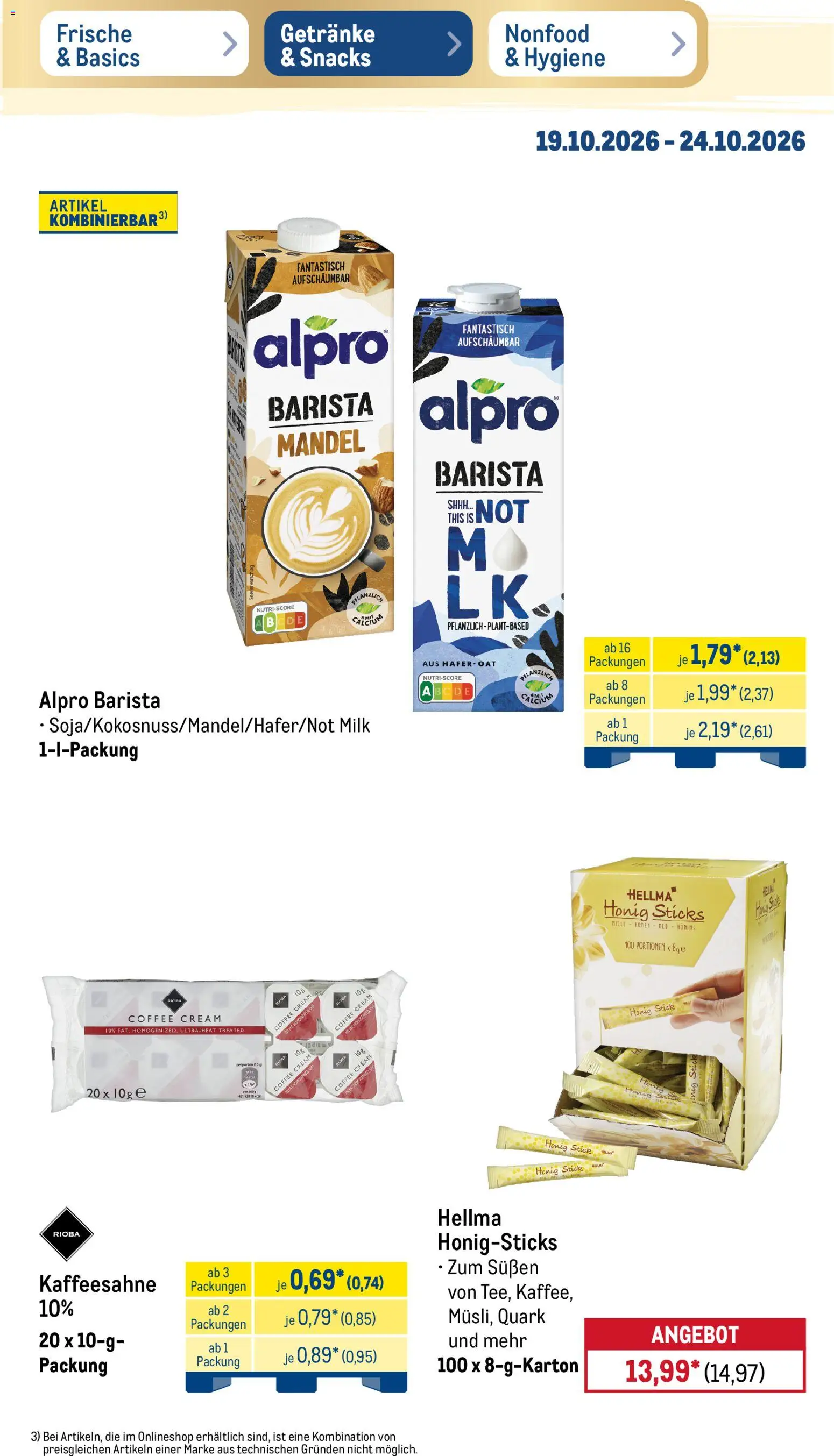 Vorschau von dem Prospekt des Geschäftes Metro, gültig ab dem 19.10.2026 - Roastbeef, Lavazza, Tomaten, Eisbergsalat