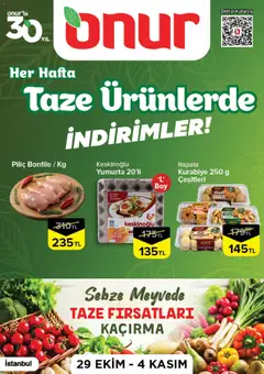 Onur Market Onur Market - Taze Ürünlerde İndirimler 29.10.2026 - Broşürünün önizlemesi