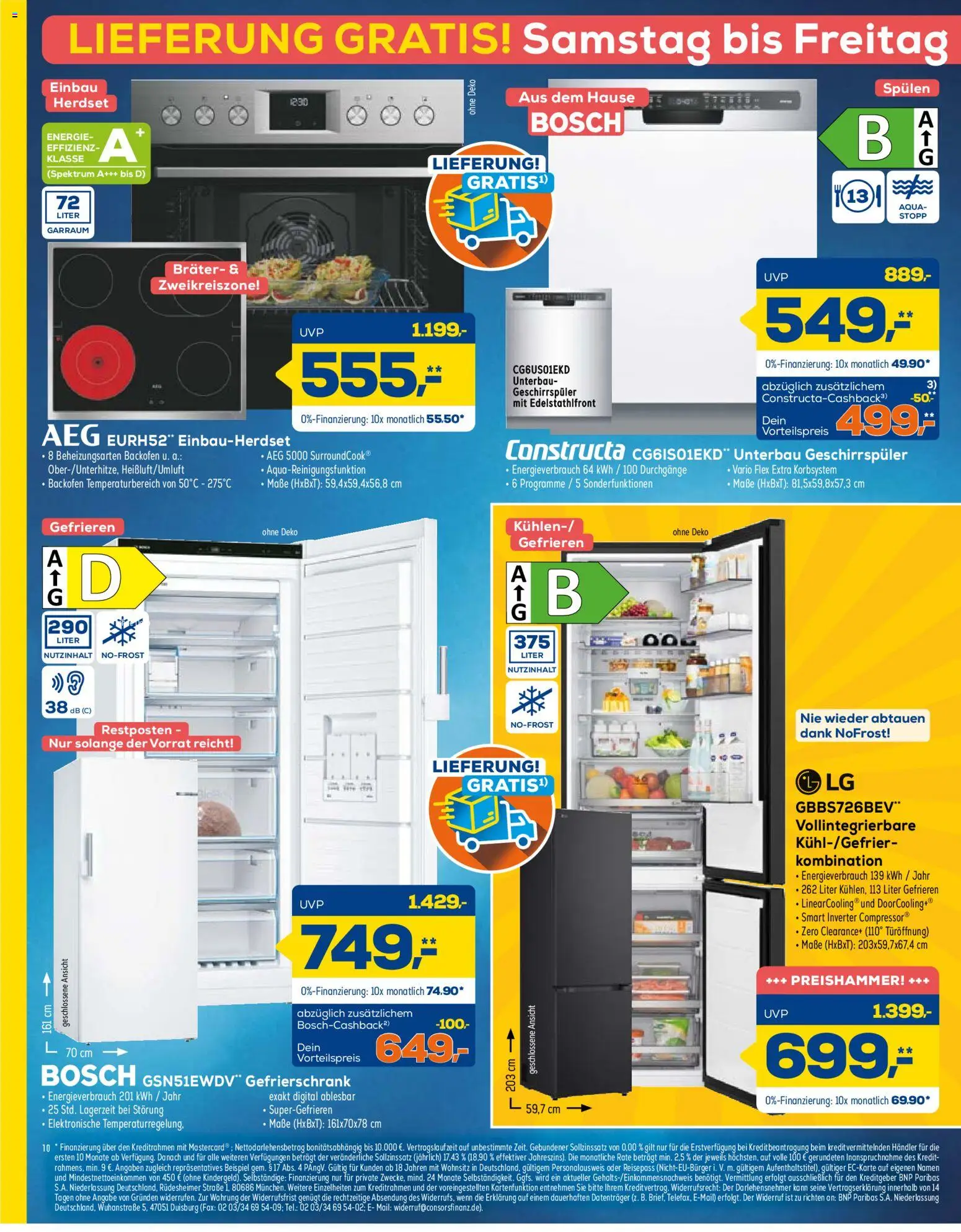 Vorschau von dem Prospekt des Geschäftes Euronics, gültig ab dem 24.10.2026 - Bosch, Gefrierschrank, Geschirrspüler, Backofen, AEG