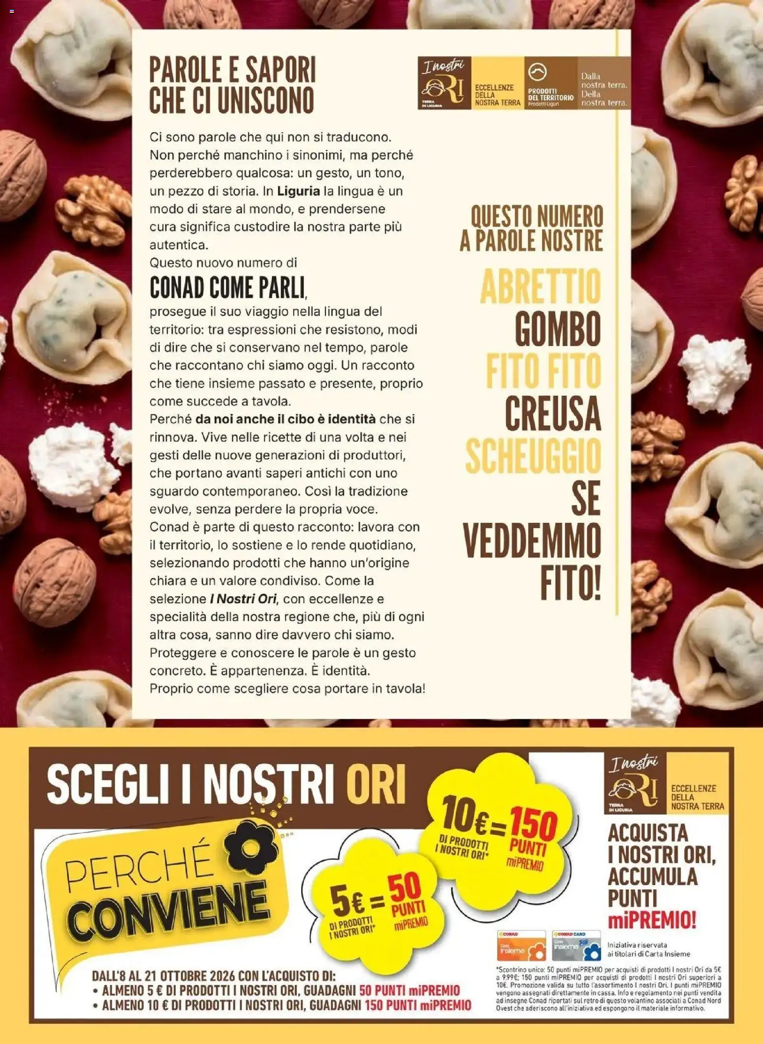 Anteprima dell'opuscolo Conad volantino Genova dal negozio Conad valido da 08/10/2026 - Terra, Specialità