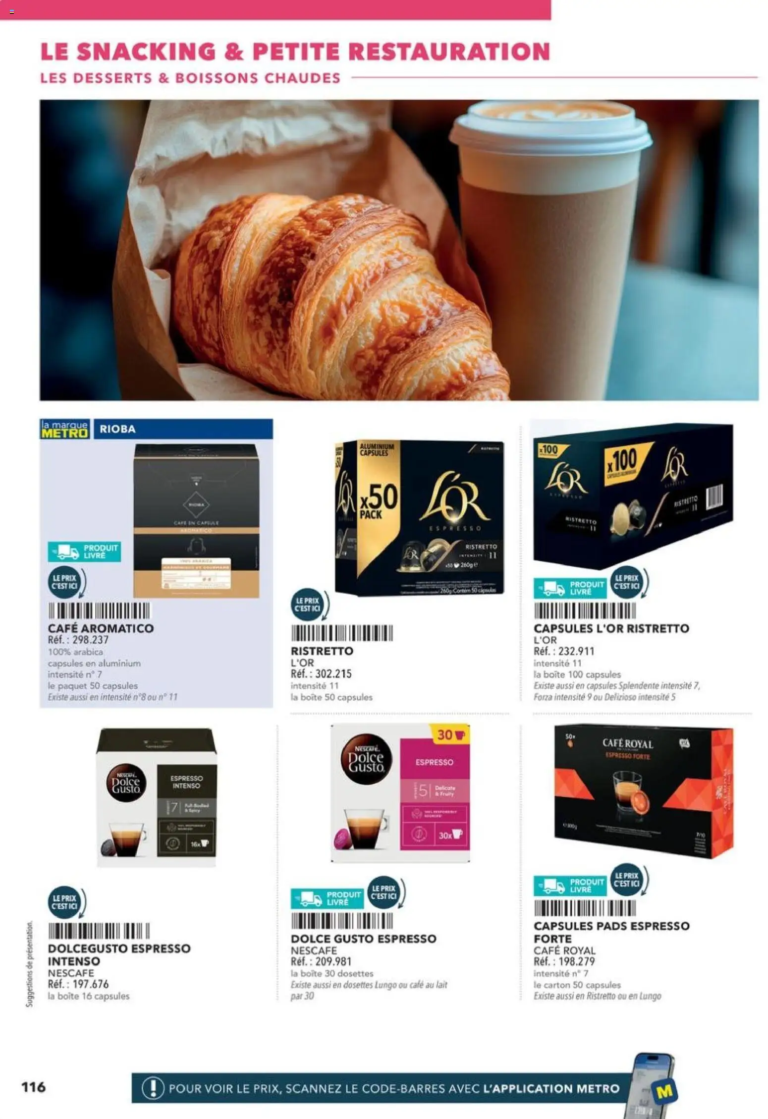 Prévisualisation de Boulangers Pâtissiers du magasin METRO formulaire valide 30/04/2026 - Café, Dolce Gusto, Livre, Lait, Capsules, Cafe au lait, Boissons, Café Royal