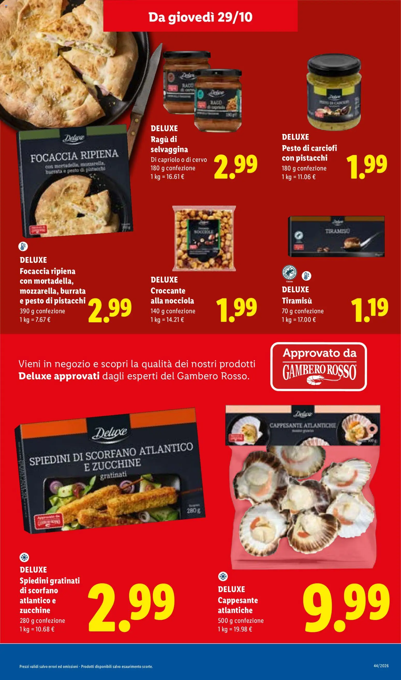 Anteprima dell'opuscolo Lidl volantino Sicilia dal negozio Lidl valido da 29/10/2026 - Carciofi, Tiramisù, Zucchine, Ragú, Burrata, Pesto, Pistacchi, Spiedini