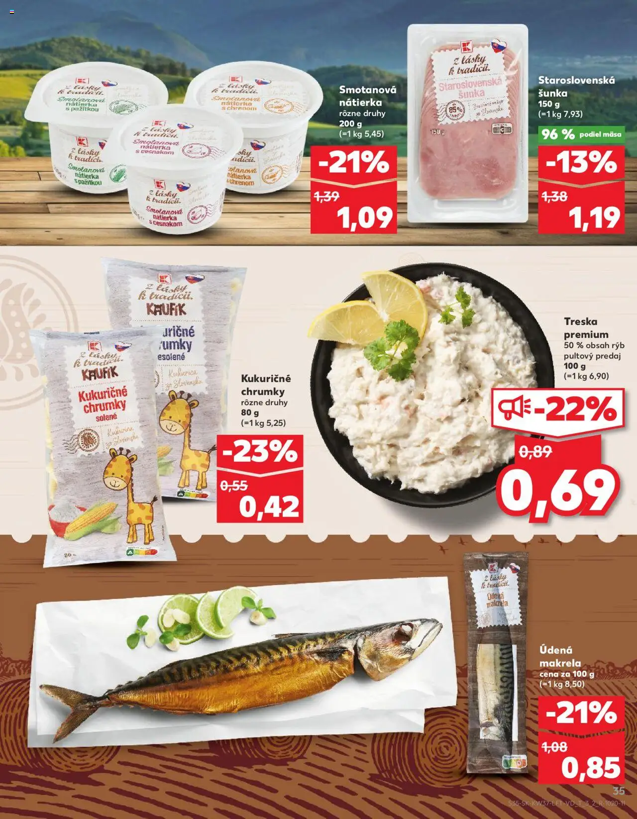 Náhľad Kaufland letáku platného od 11.09.2025 - Treska, Šunka, Nátierka