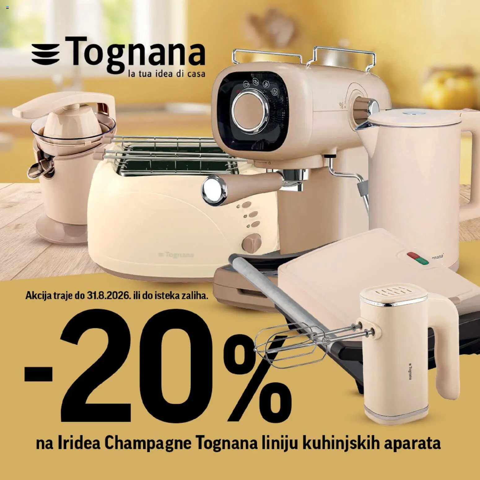 Pregled letka Tropic Tognana Iridea Champagne linija trgovine Tropic vrijedi od 03.08.2026