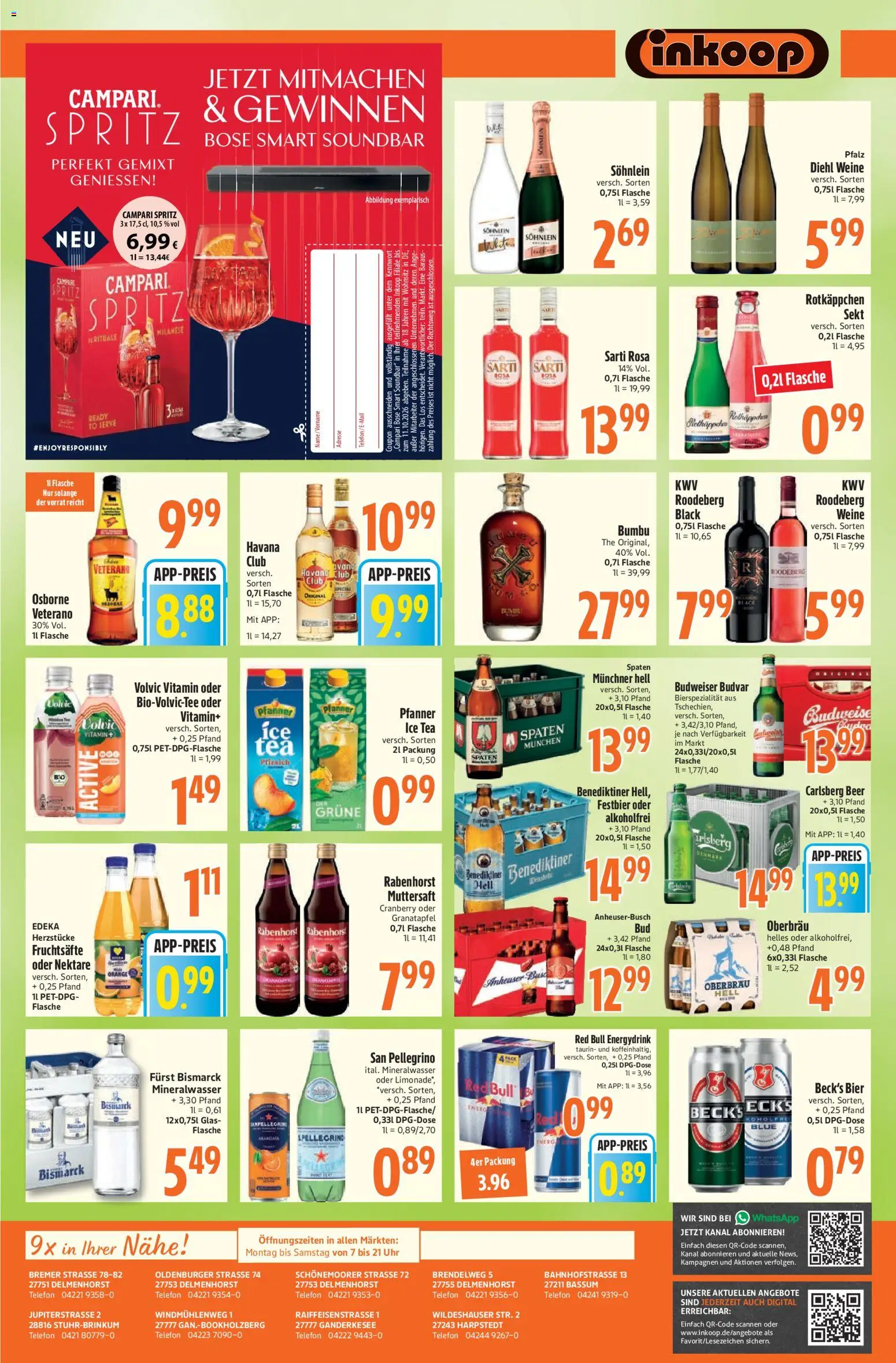 Vorschau von dem Prospekt des Geschäftes Inkoop, gültig ab dem 05.10.2026 - Granatapfel, Rotkäppchen, Pfirsich, Campari, Carlsberg, Volvic, Osborne, Rotkappchen sekt