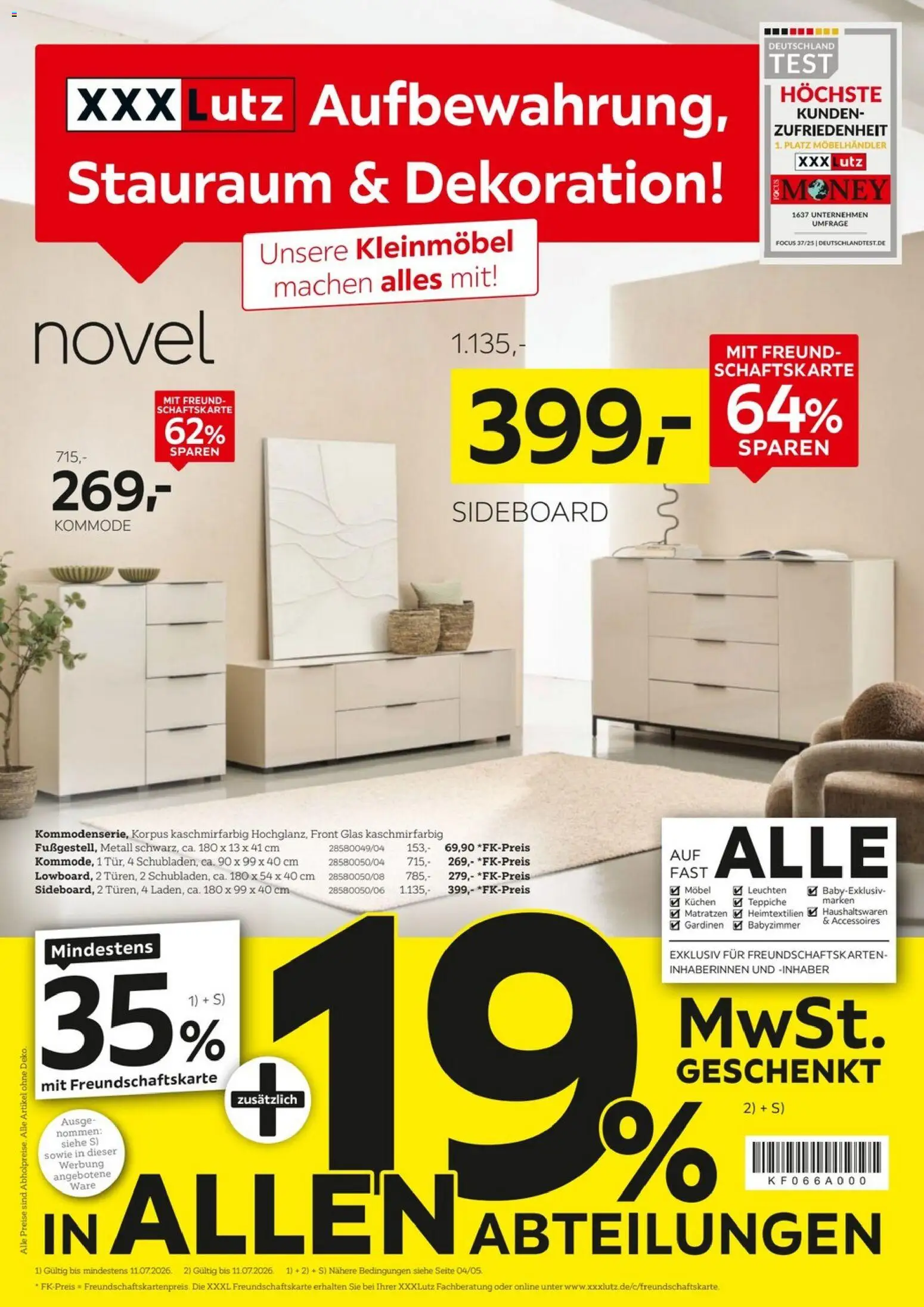 Vorschau von dem Prospekt des Geschäftes XXXLutz, gültig ab dem 27.06.2026 - Kuchen, Kommode, Sideboard