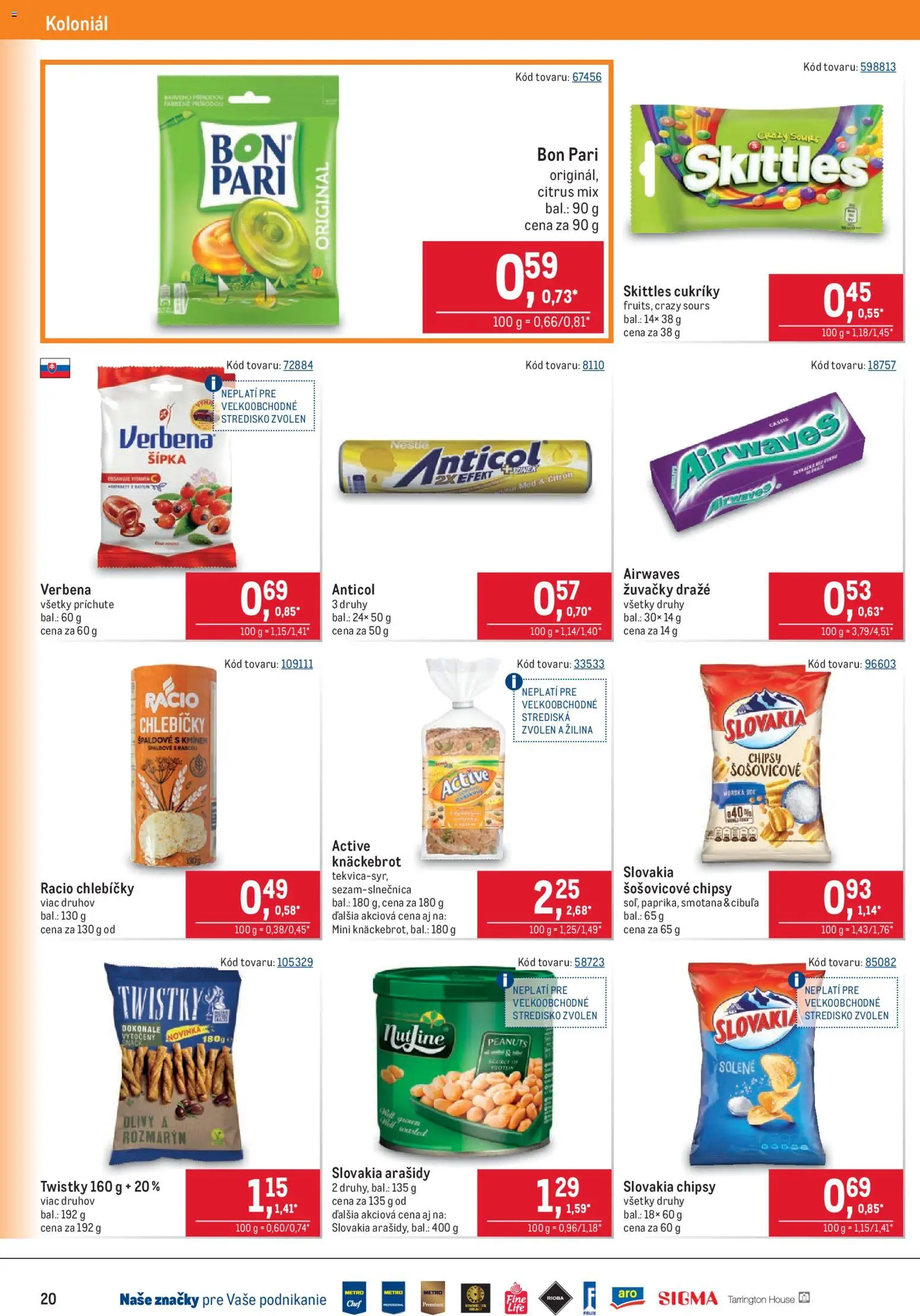 Náhľad Metro letáku platného od 07.10.2026 - Med, Cibuľa, Chipsy, Smotana, Olivy, Knäckebrot, Cukríky, Žuvačky