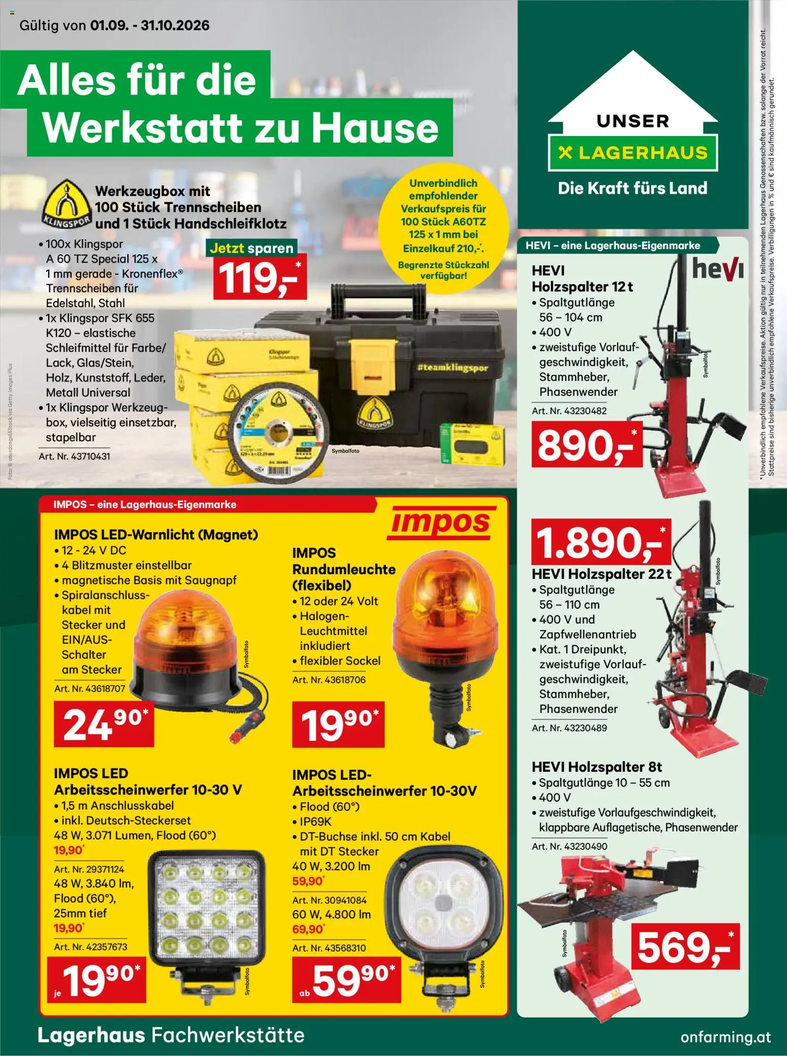Vorschau der Angebote: Lagerhaus Lagerhaus Hofwerkstaette gültig ab 01.09.2026