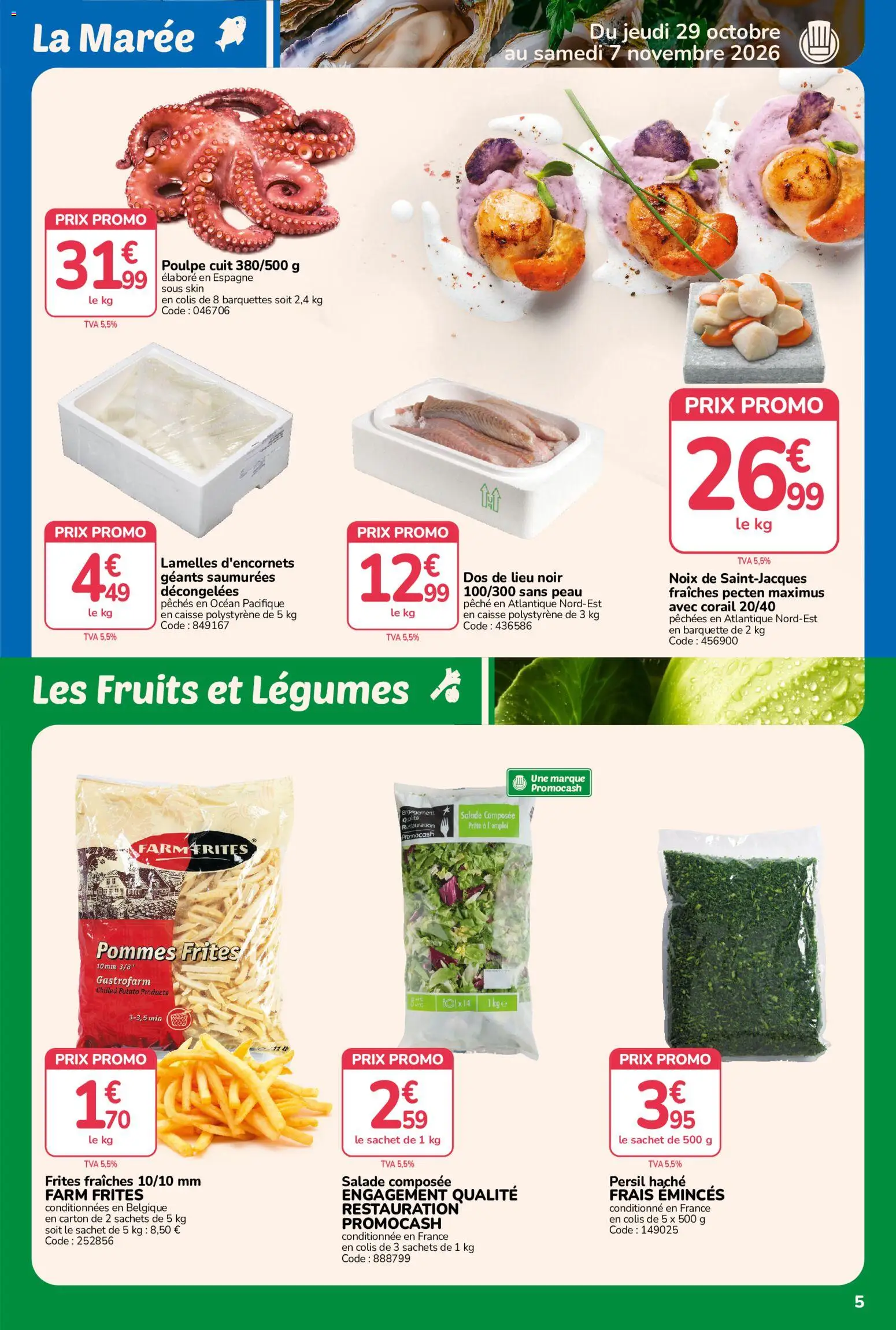 Prévisualisation de Promocash catalogue Rendez-vous Promos du magasin Promocash formulaire valide 29/10/2026 - Salade, Fruits, Pêche, Pêches, Noix, Frites, Pommes, Les fruits et légumes