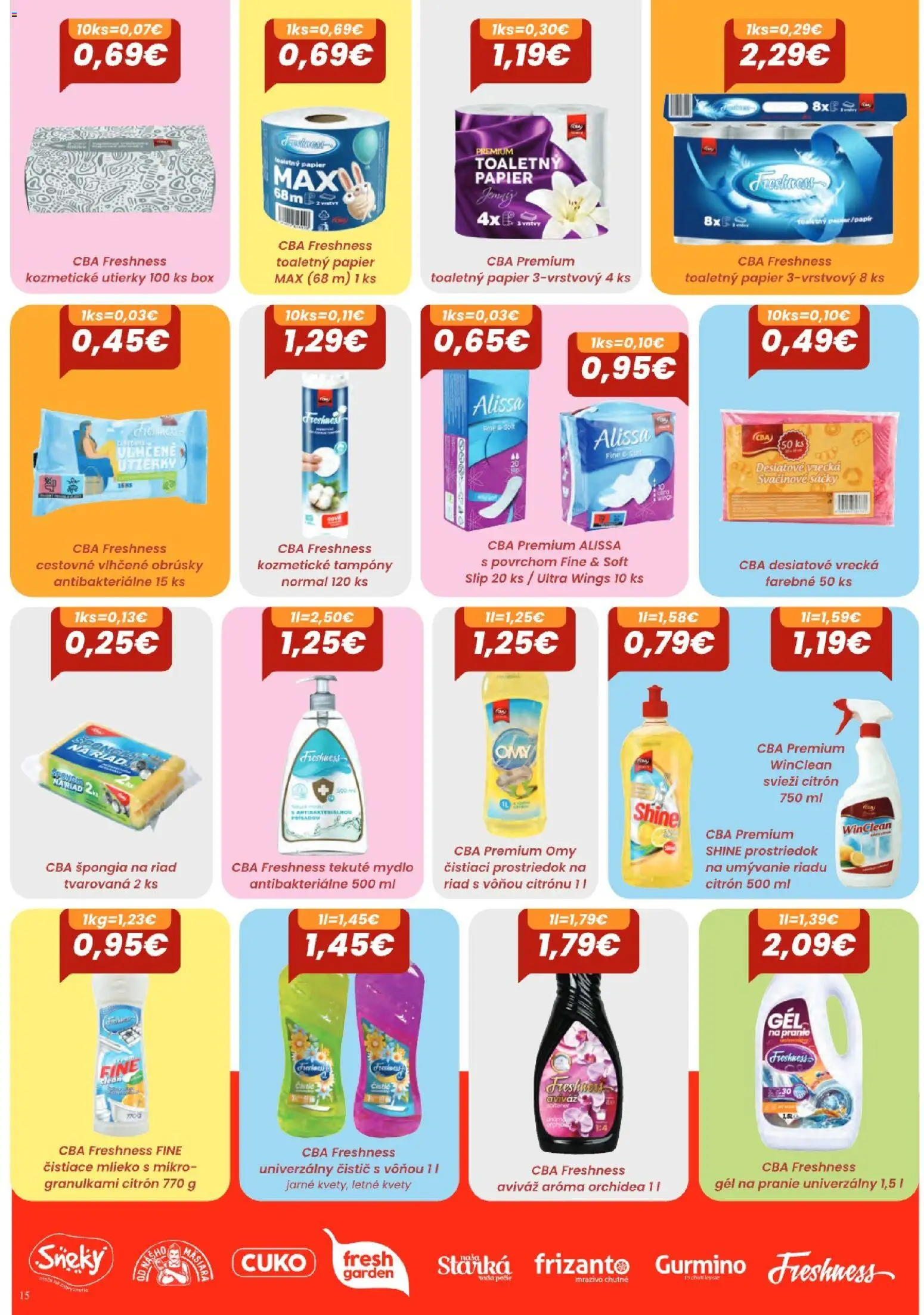 Náhľad KARMEN CBA letáku platného od 03.09.2026 - Orchidea, Toaletný papier, Riad, Aviváž, Čistiaci prostriedok, Utierky, Gél na pranie, Toaletný papier 3vrstvový