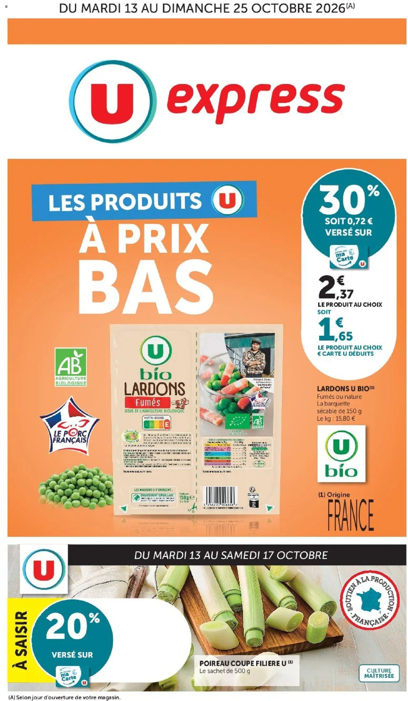 Prévisualisation de U Express - Les prix bas de la semaine du magasin U Express formulaire valide 13/10/2026